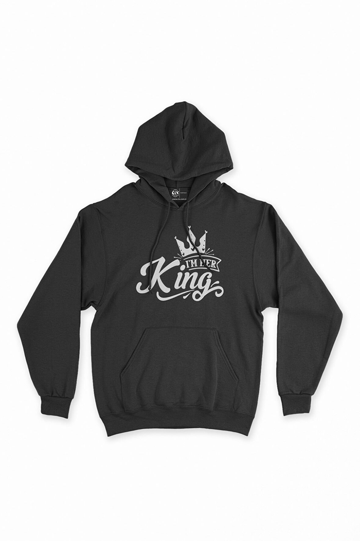 I Am Her King Siyah Kapşonlu Sweatshirt Hoodie