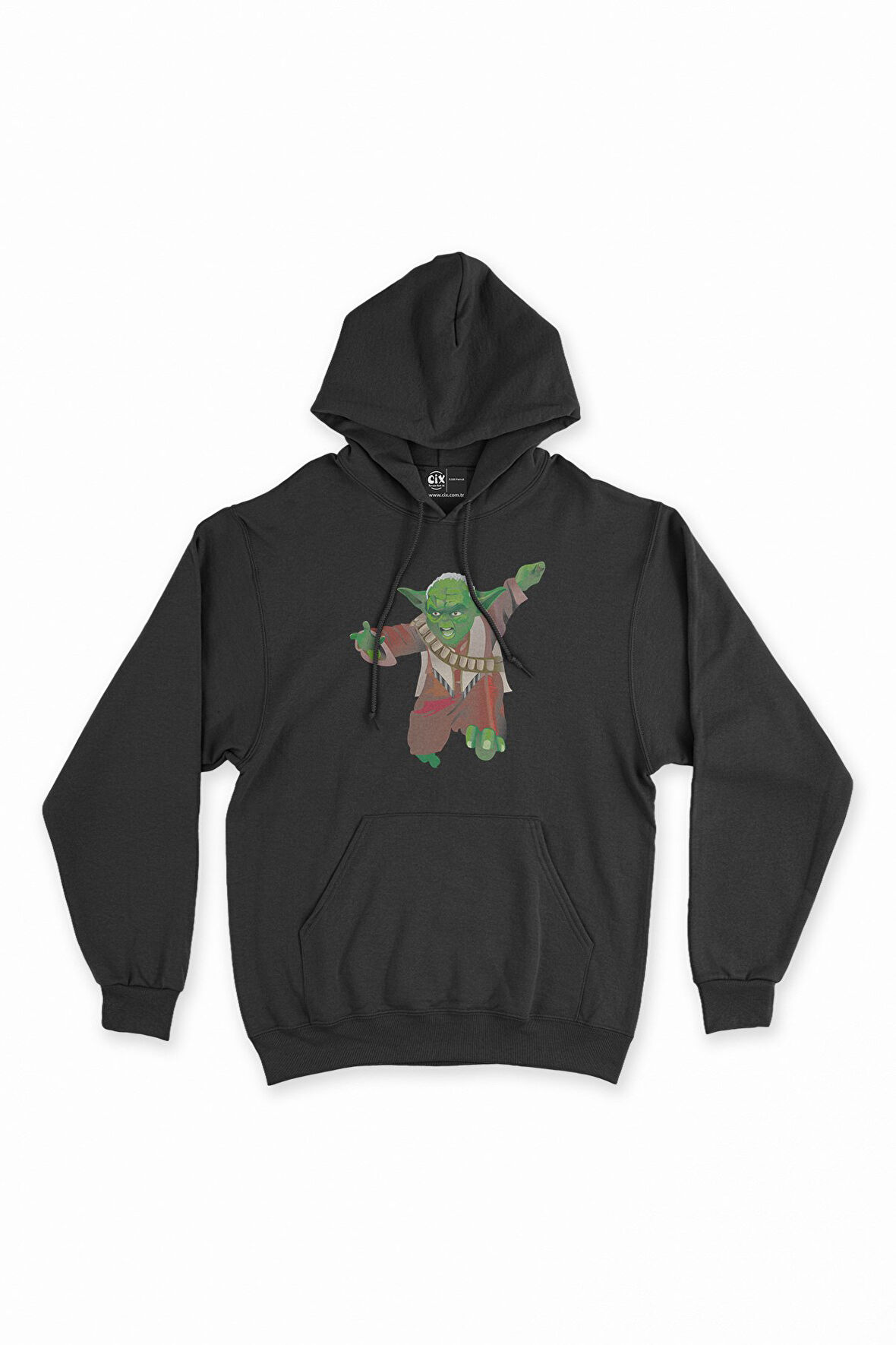 Uçan Yoda Siyah Kapşonlu Sweatshirt Hoodie