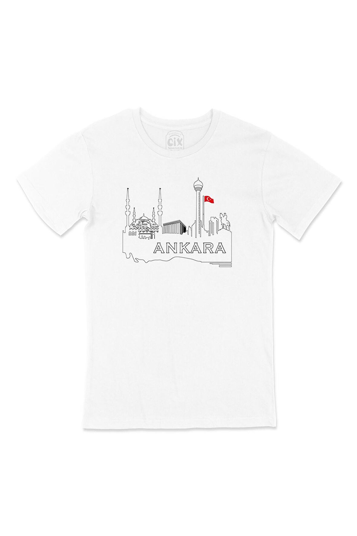 Ankara Çizimli Bayraklı Tişört