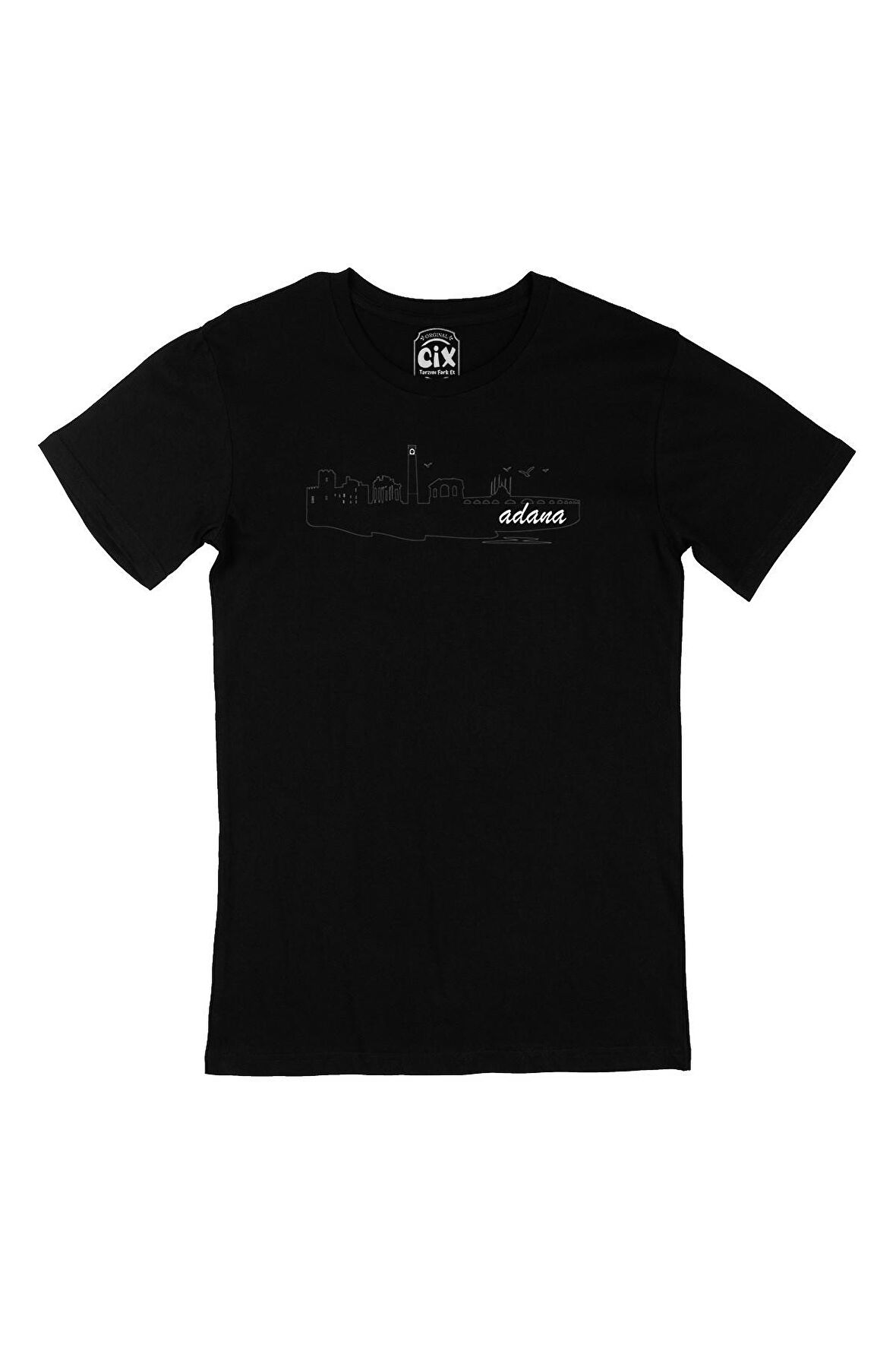 Adana Çizimli Siyah Tişört