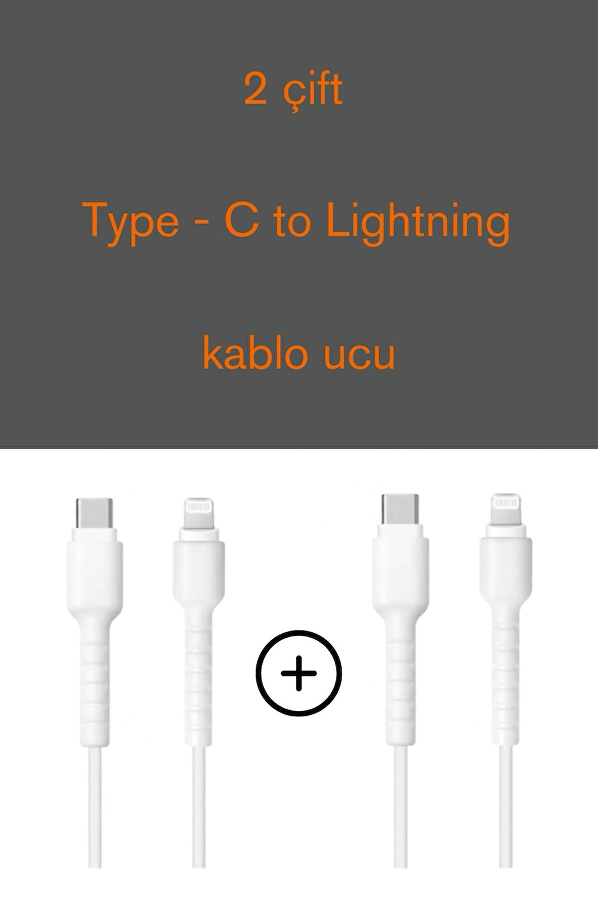 2 Çift Type-C To Lightning Şarj Kablo Ucu Koruyucu