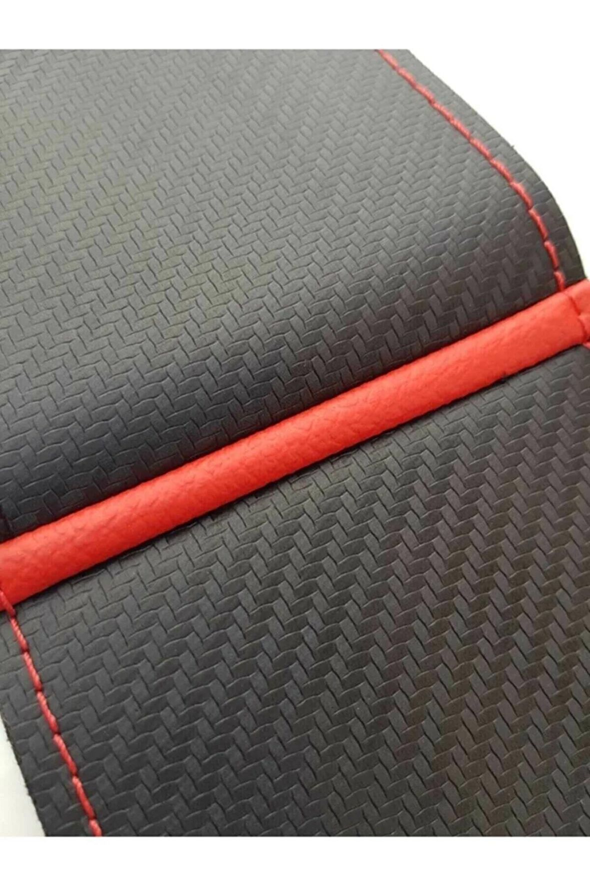 Ford C_max Uyumlu Dikmeli Direksiyon Kılıfı Alkantara Karbon Kırmızı