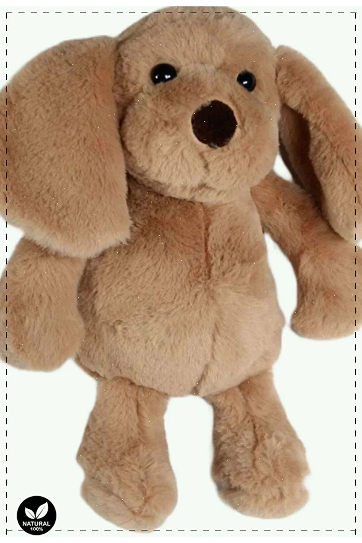 Uyku Arkadaşı Köpek Peluş Kahve 34 cm Kız Erkek Cocuk Egitici Montessori Oyuncaklar Saglıklı Ürün