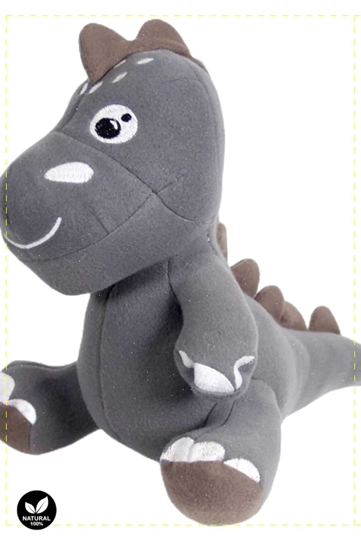 Dino Peluş Oyuncak Gri 25 cm Erkek Kız Cocuk Oyuncakları Egitici Montessori Oyuncaklar