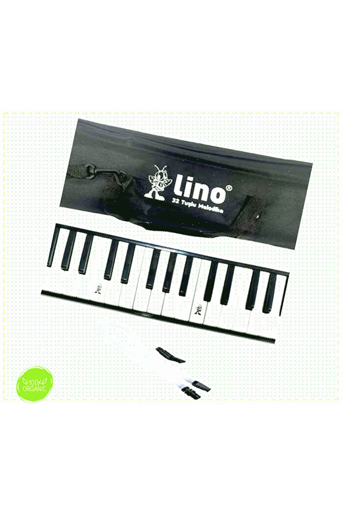 1 Adet Lino 32 Tuşlu Bez Çantalı Melodika Siyah Kız Oyuncakları Erkek Cocuk Egitici Montessori Oyu