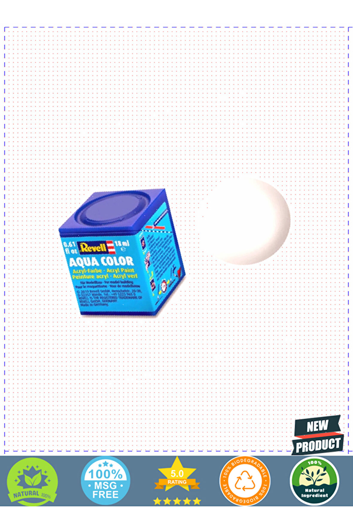 Revell 301-aqua Color White-acrylic Boya- 18 ml Kız Erkek Çocuk Oyuncakları Eğitici Oyuncakla