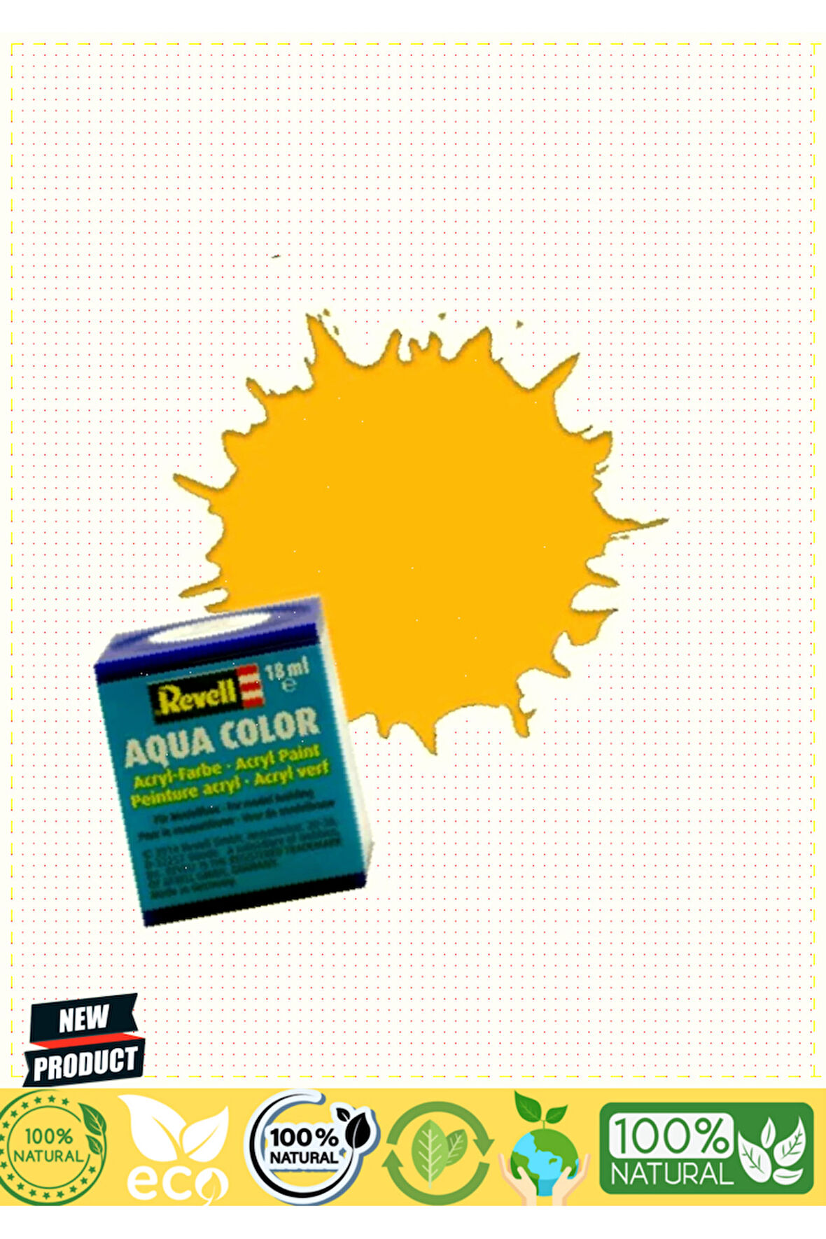 Revell 310-aqua Color Yellow-silk Boya-18 ml Kız Erkek Çocuk Oyuncakları Eğitici Oyuncaklar