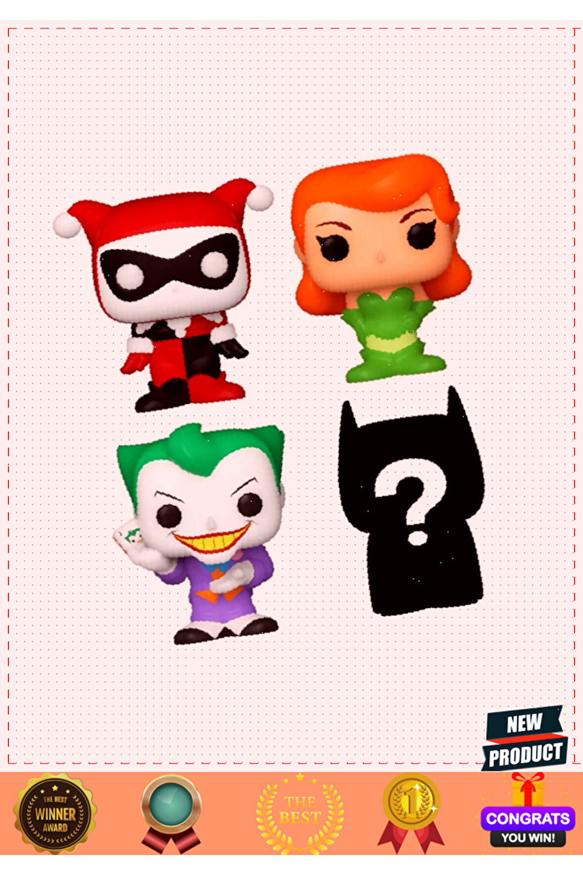 Funko Bitty Pop Dc Harley Quinn 4'lü Paket Kız Erkek Çocuk Oyuncakları Eğitici Oyuncaklar