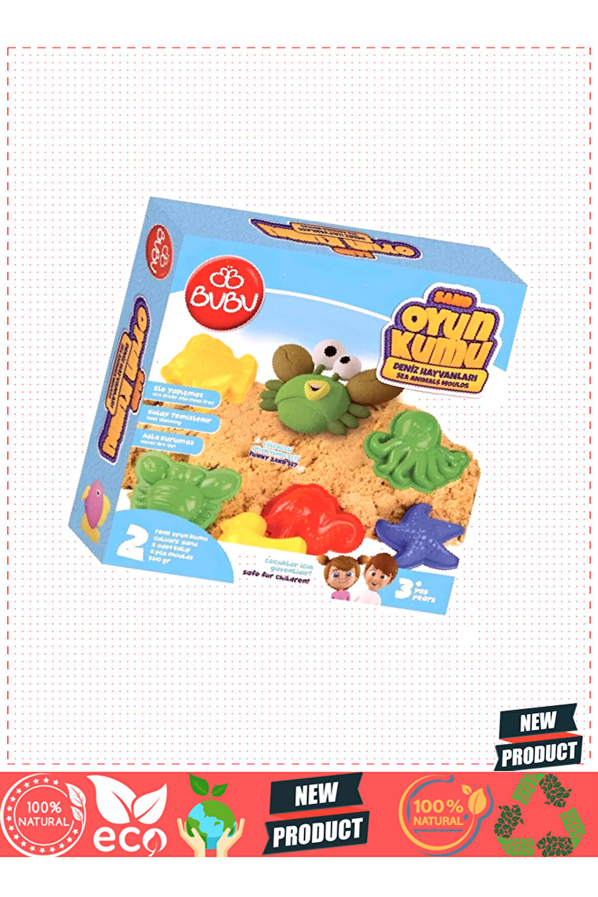 Oyun Kumu Ve Deniz Hayvan Kalıplı 500gr Kız Erkek Çocuk Oyuncakları Eğitici Oyuncaklar