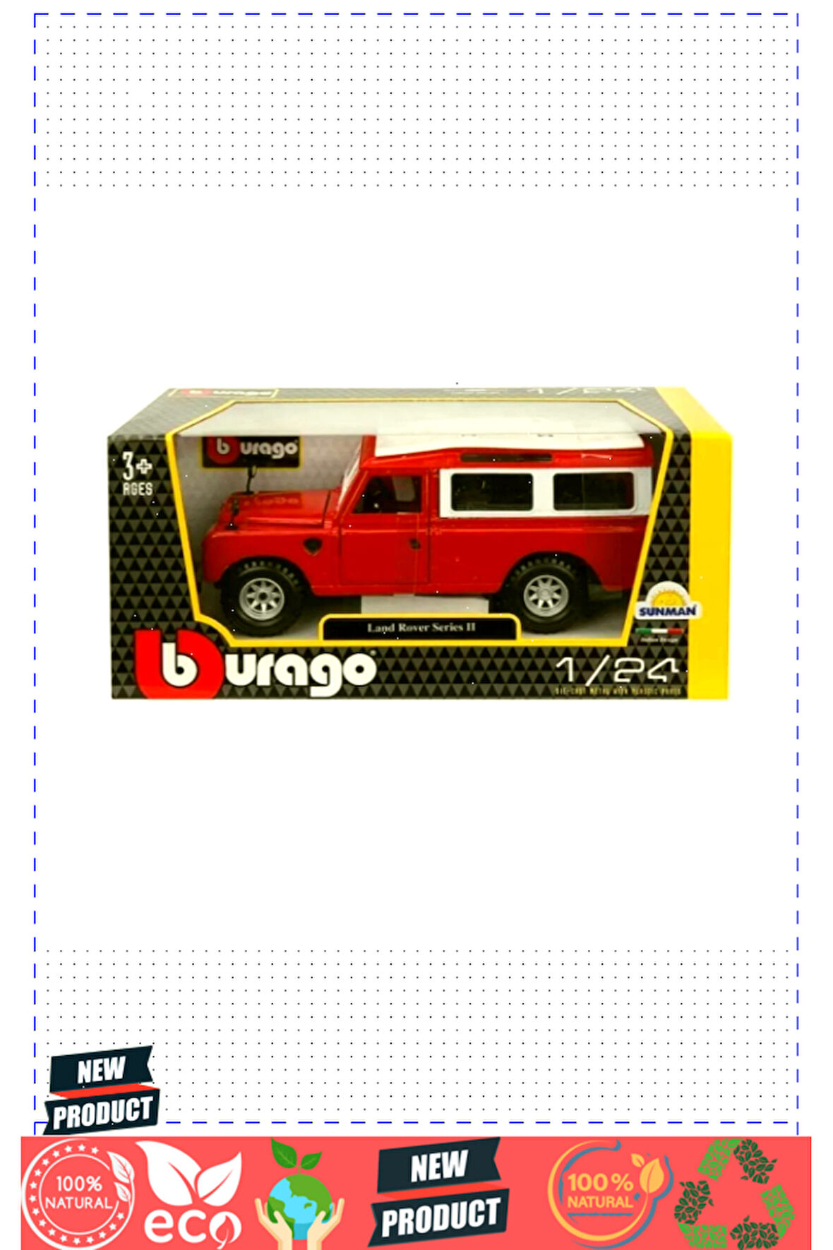 22063 Land Rover Series Iı Model Araba 1:24 Kırmızı Kız Erkek Çocuk Oyuncakları Eğitici Oyunc