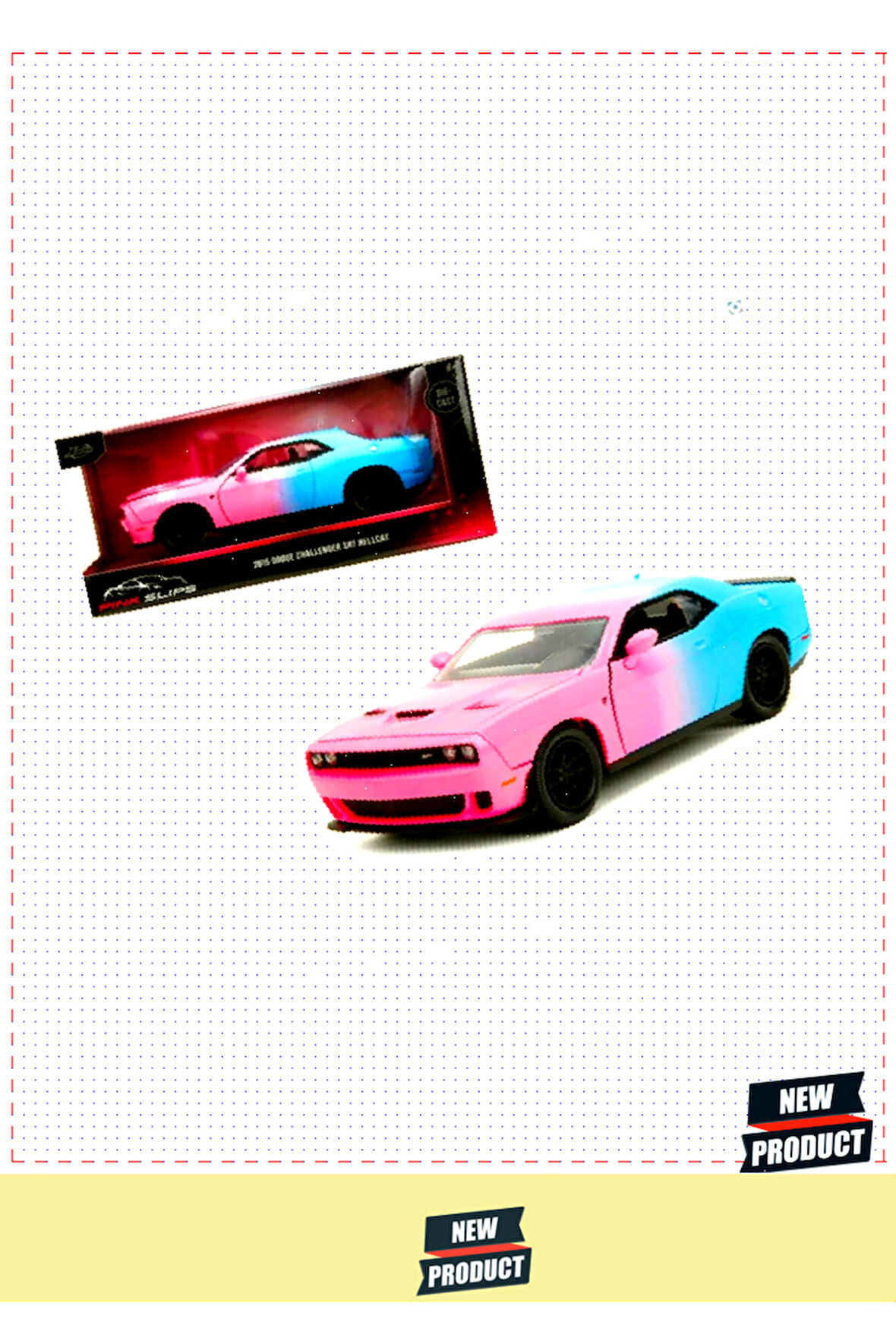 1:24 Jada Pink Slips 2015 Dodge Challenger Kız Erkek Çocuk Oyuncakları Eğitici Oyuncaklar