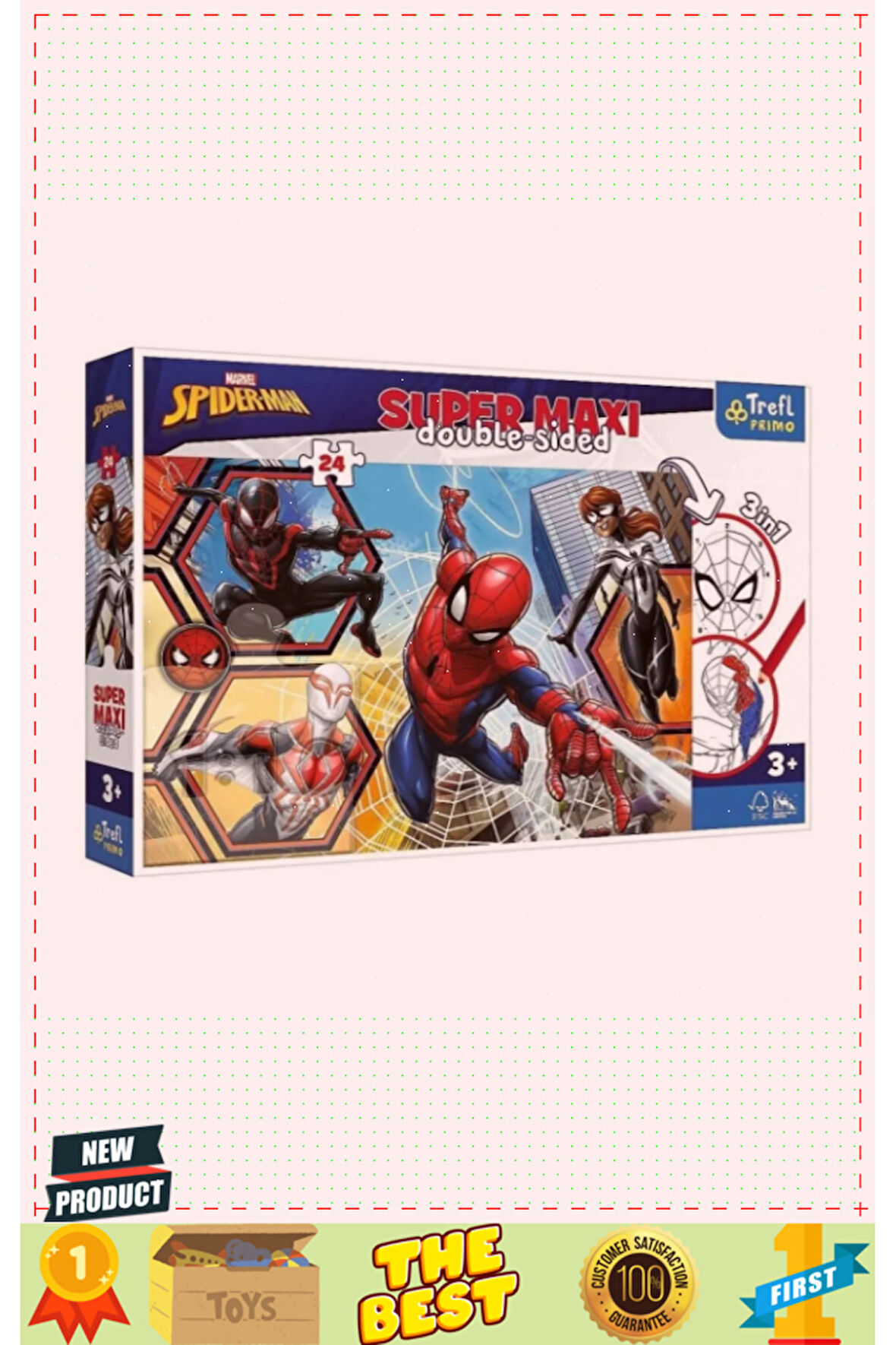 Puzzle-41006 Super Maxi Spidermaning 24 Parça Çocuk Puzzle Kız Erkek Çocuk Oyuncakları Eğitic