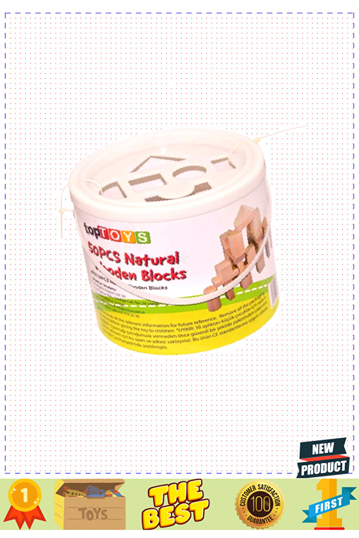 Cs-8832 Natural Ahşap Blok Seti 50 Parça -chiva Kız Erkek Çocuk Oyuncakları Eğitici Oyuncakla