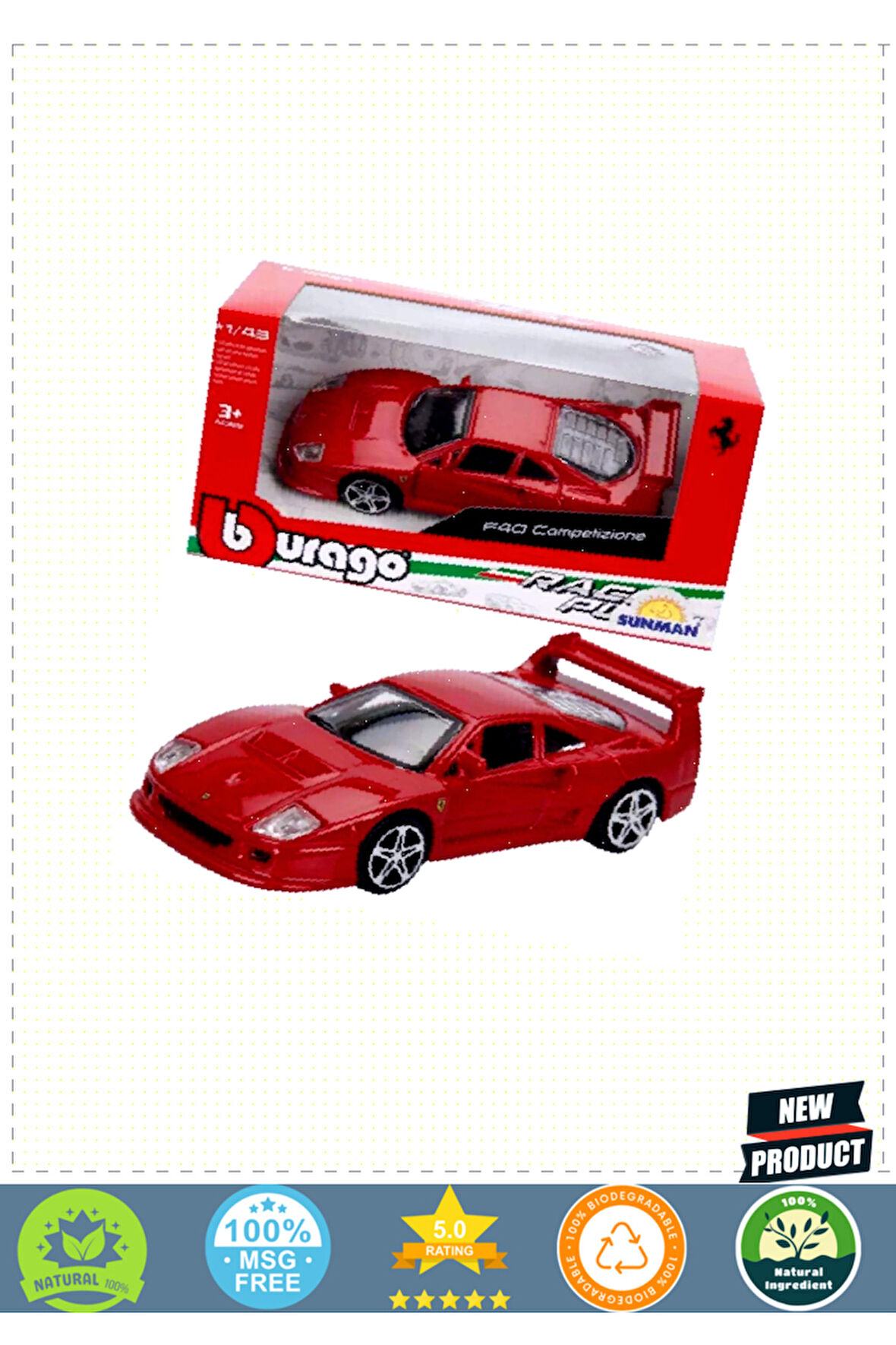 Bburagoo 1:43 Ferrari Model Araçlar Kız Erkek Çocuk Oyuncakları Eğitici Oyuncaklar