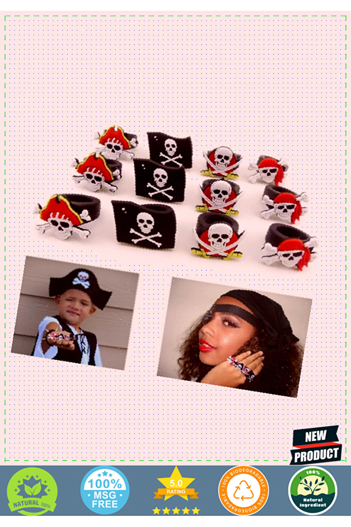 Kırmızı Renk Şapkalı Çocuk Uyumlu Plastik Korsan Yüzüğü Kız Erkek Çocuk Oyuncakları Eğitici O