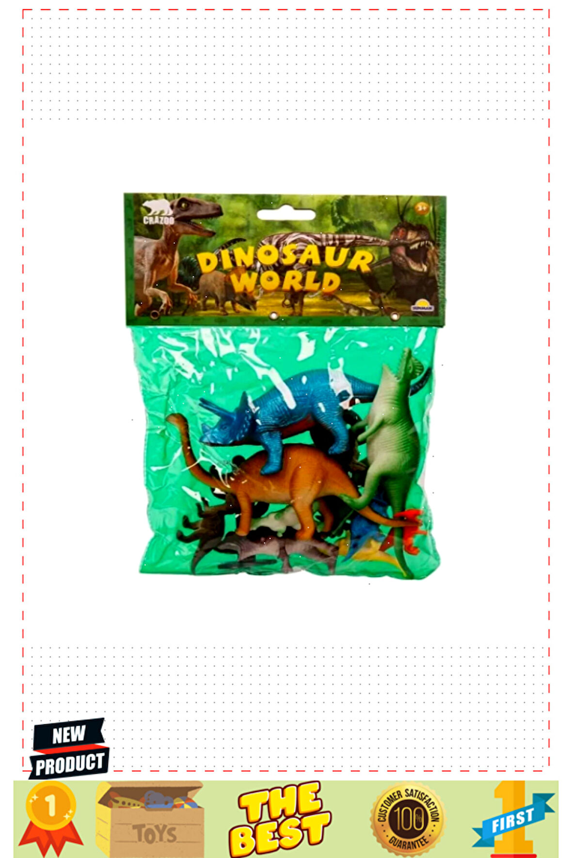 Dinozorların Dünyası Poşetli Hayvan Oyun Seti Orta Boy Kız Erkek Çocuk Oyuncakları Eğitici Oy