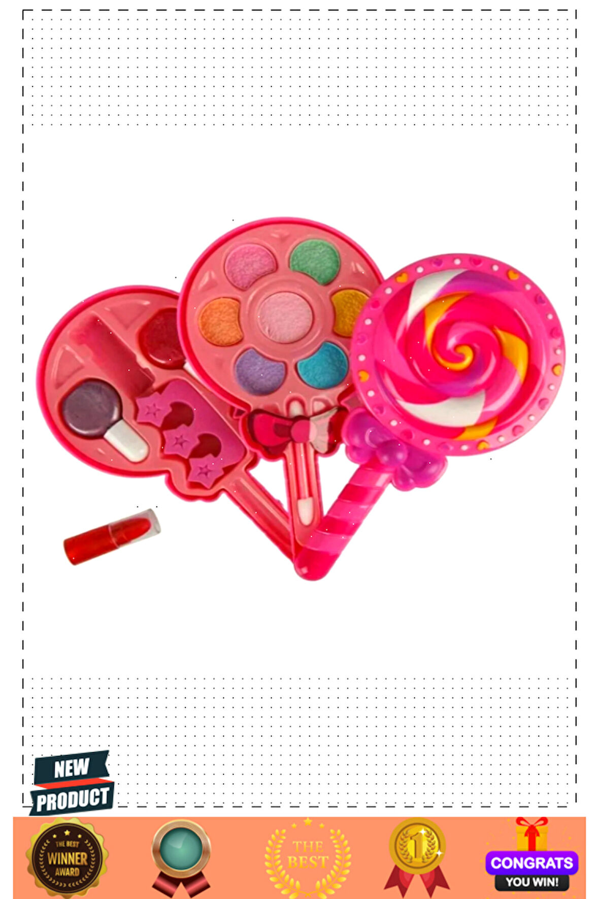 Lolipop Şekilli 2 Katlı Makyaj Güzellik Seti Kız Erkek Çocuk Oyuncakları Eğitici Oyuncaklar