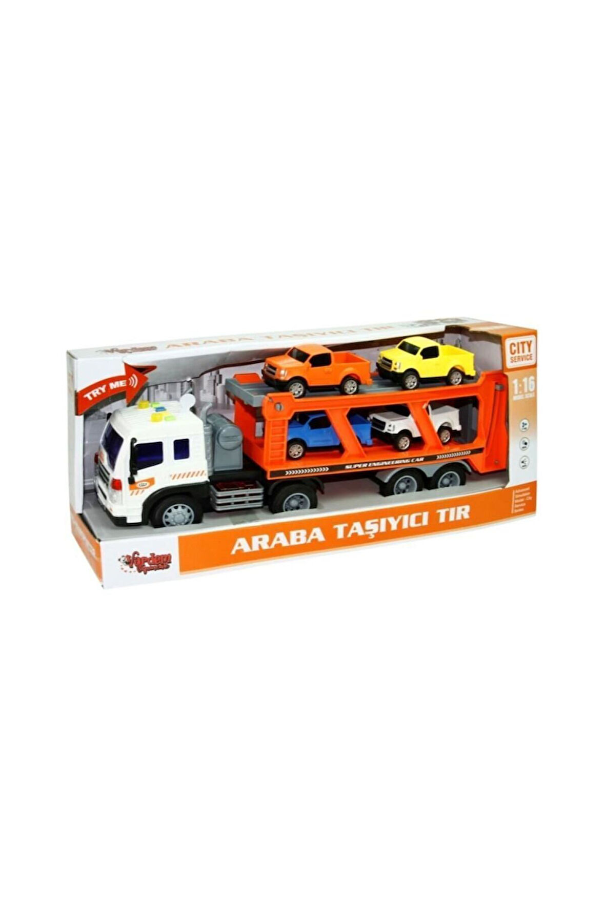 Wy572a Sesli Ve Işıklı Araba Taşıyan Tır 1:16 Kız Erkek Çocuk Oyuncakları Eğitici Oyuncaklar