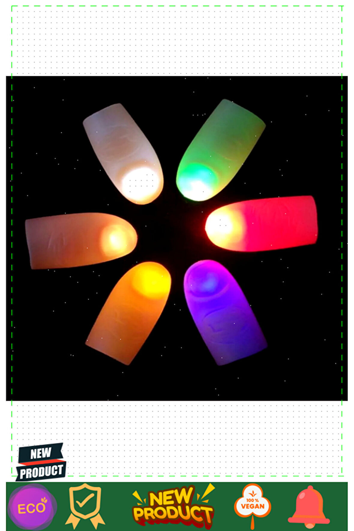Led Işıklı Renkli Sihirli Parmak Işıklı Parmak Şaka Parmak Kız Erkek Çocuk Oyuncakları