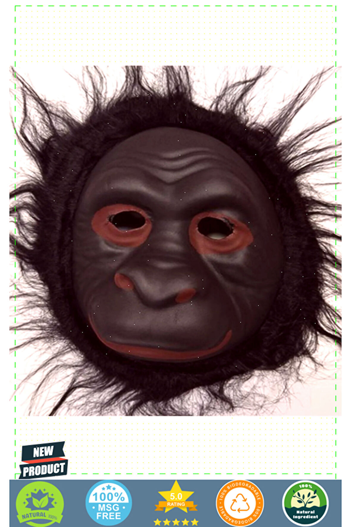 Orangutan Maskesi-maymun Maskesi-goril Maskesi Yetişkin Çocuk Uyumlu Siyah Renk Model 3 Kız E