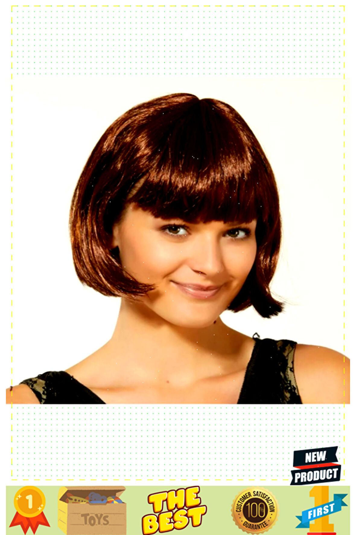 Kahverengi Parti Peruğu Küt Saç Kız Erkek Çocuk Oyuncakları Eğitici Oyuncaklar