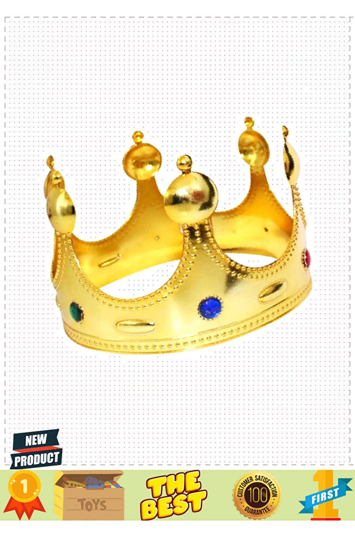 Plastik Kral Tacı Altın Renk Çocuk Boy Kız Erkek Çocuk Oyuncakları Eğitici Oyuncaklar