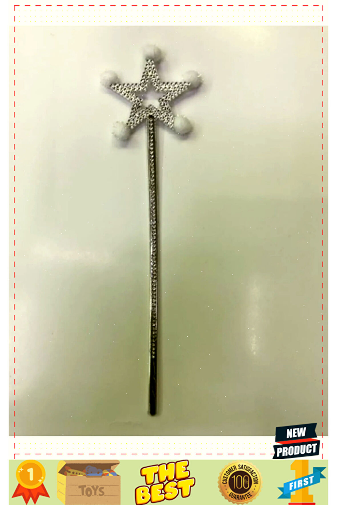 Yıldız Peri Asası Sihirli Değnek Beyaz Ponponlu Kız Erkek Çocuk Oyuncakları Eğitici Oyuncakla