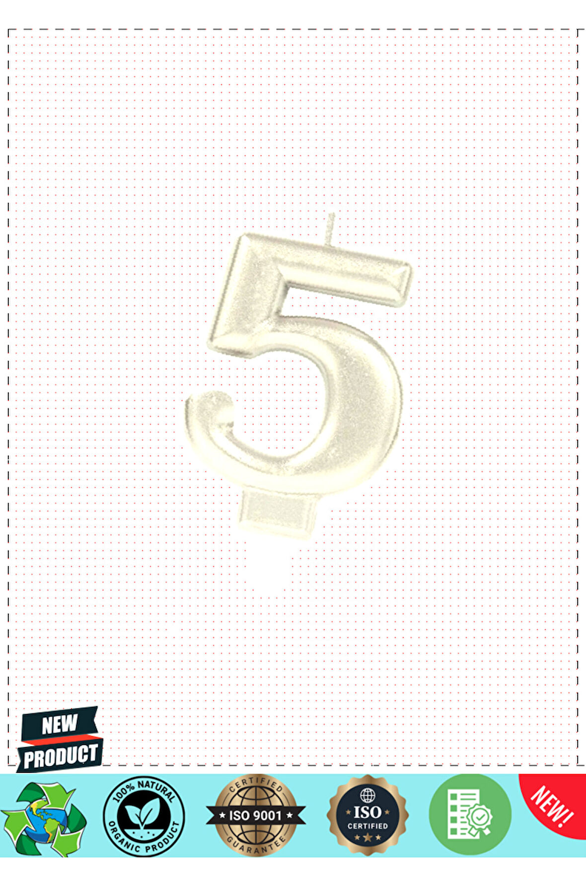 5 Rakam Mum Gümüş Renk Kız Erkek Çocuk Oyuncakları Eğitici Oyuncaklar