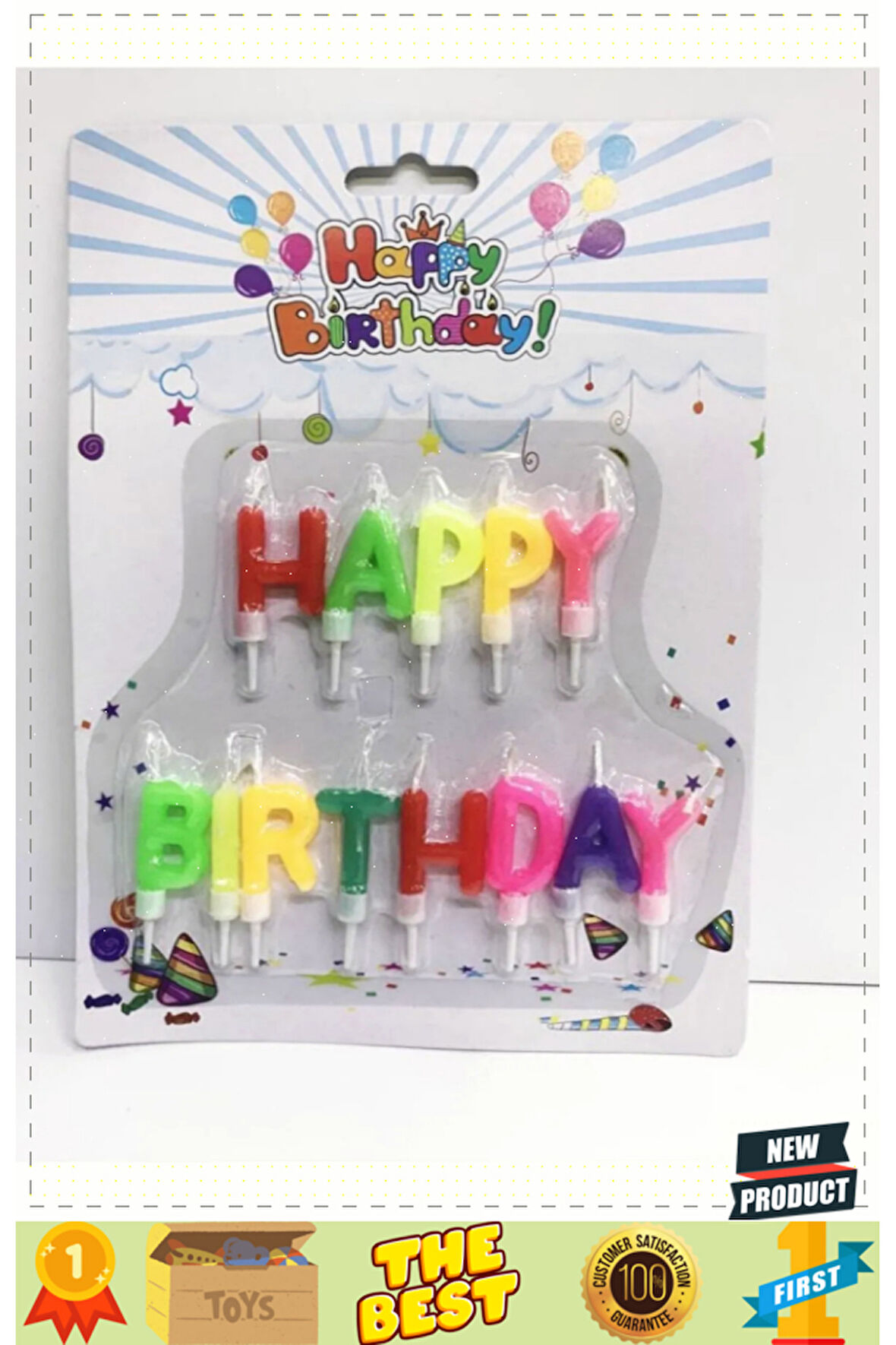 Happy Birthday Yazılabilen Rengarenk Doğum Günü Mumu Kız Erkek Çocuk Oyuncakları Eğitici Oyun