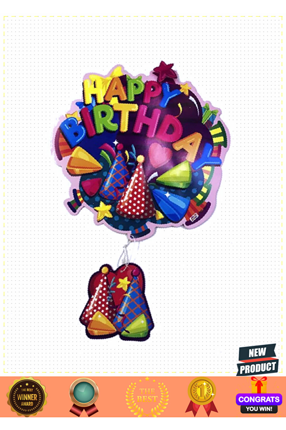 Happy Birthday Yazılı Asmalı 3d Doğum Günü Süsleme Kız Erkek Çocuk Oyuncakları Eğitici Oyunca