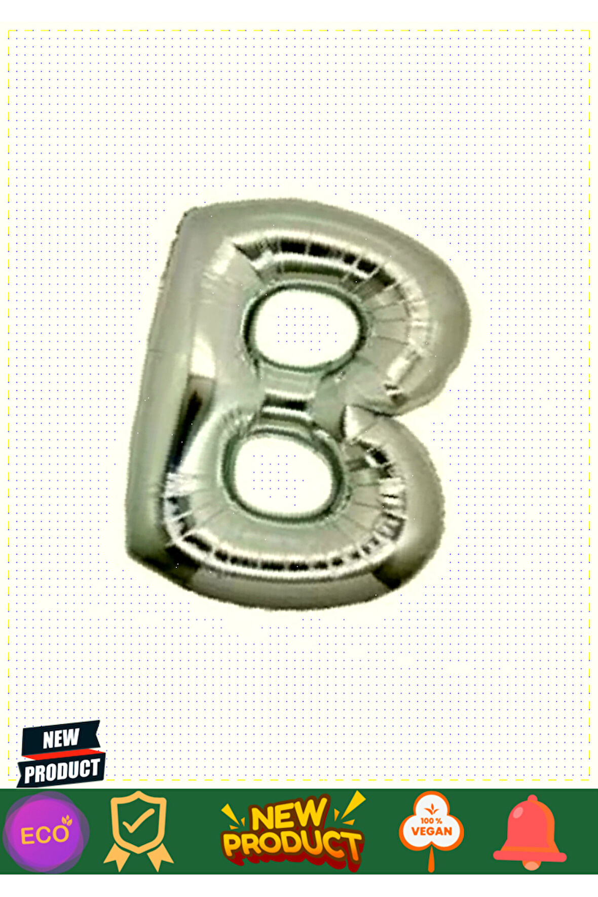 B Harf Folyo Balon Gümüş Renk 40 Inç Kız Erkek Çocuk Oyuncakları Eğitici Oyuncaklar