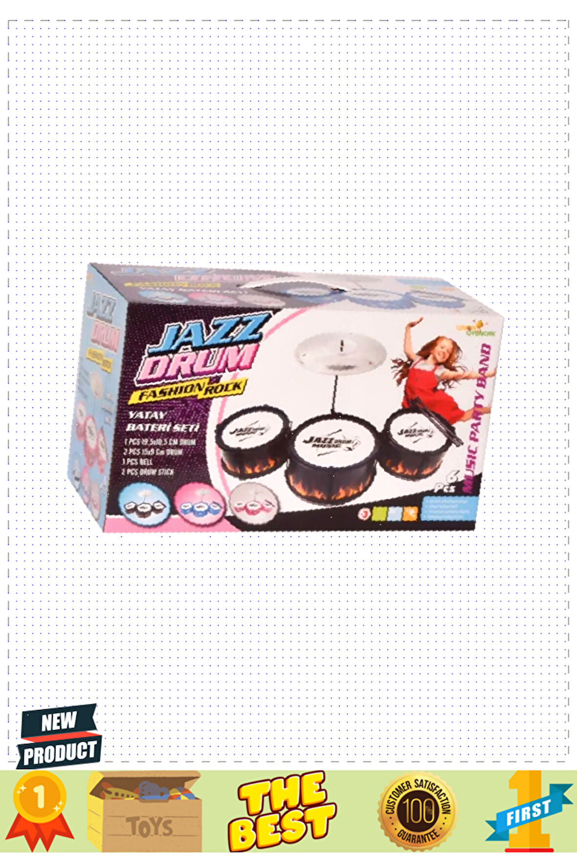 Lmn154 3 Parça Bateri Seti -limon Oyuncak Kız Erkek Çocuk Oyuncakları Eğitici Oyuncaklar