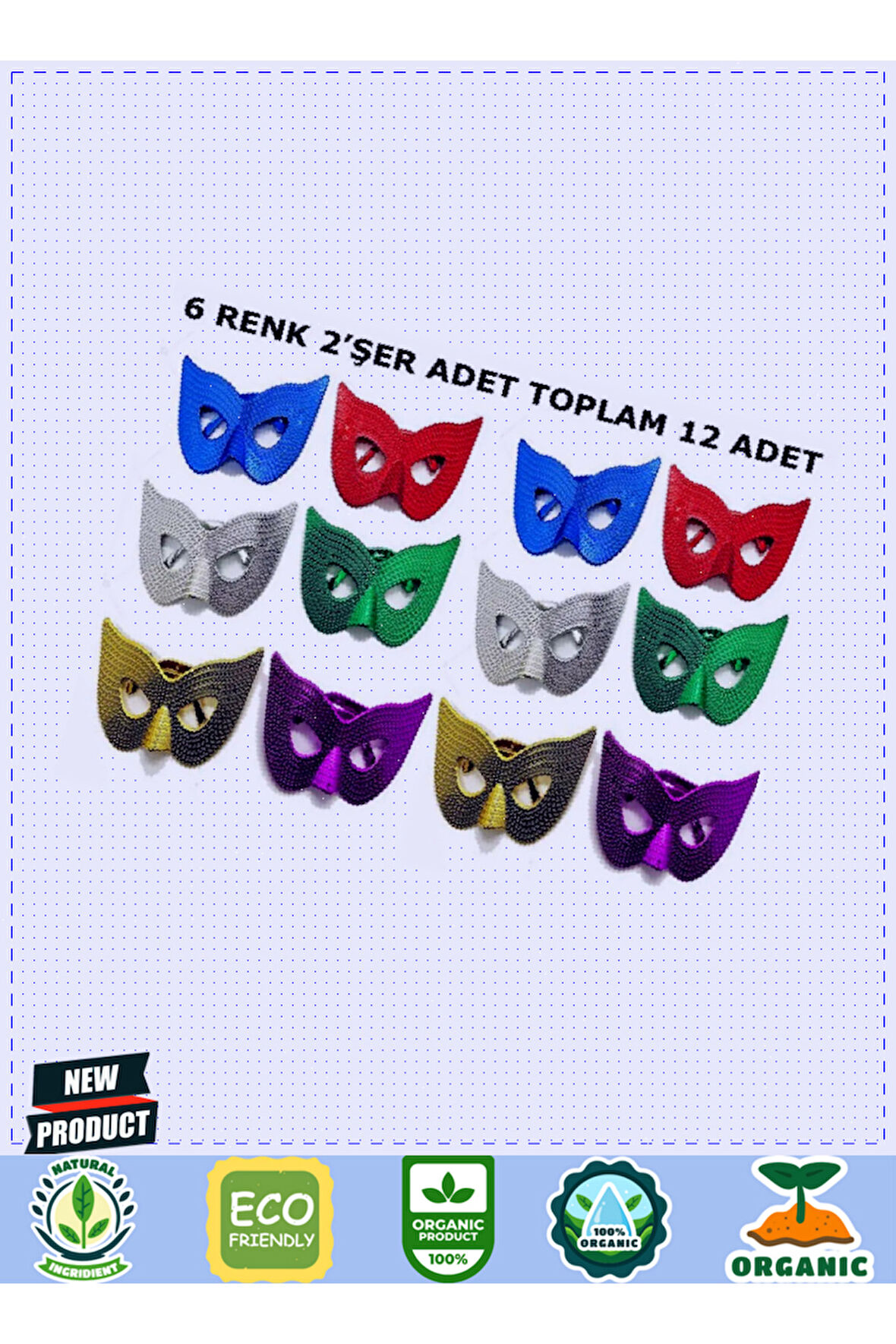 Maskeli Balo Partisi Görünümlü Retro Parti Gözlüğü 6 Renk 12 Adet Kız Erkek Çocuk Oyuncakları
