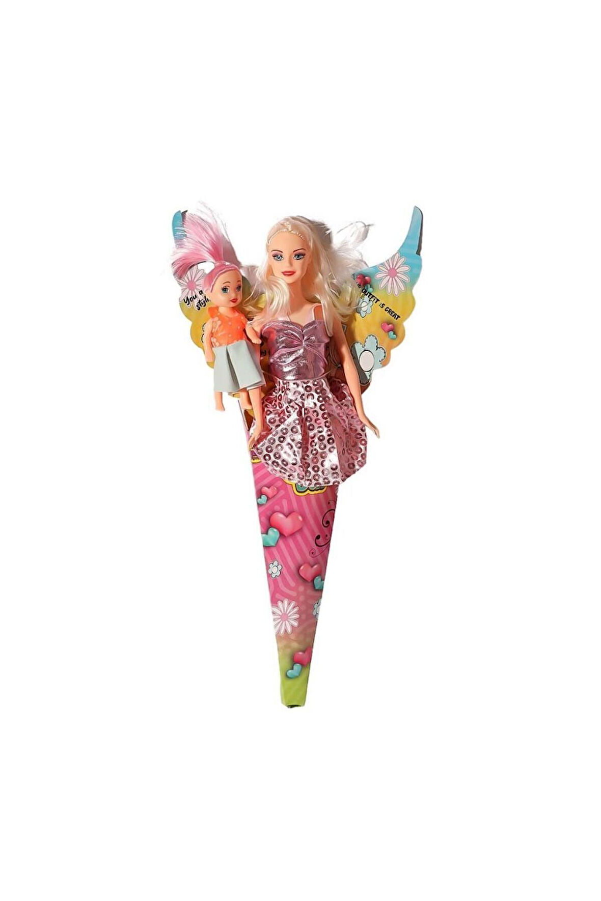02286 Anlily Külahlı Yavrulu Bebek - 2 Set