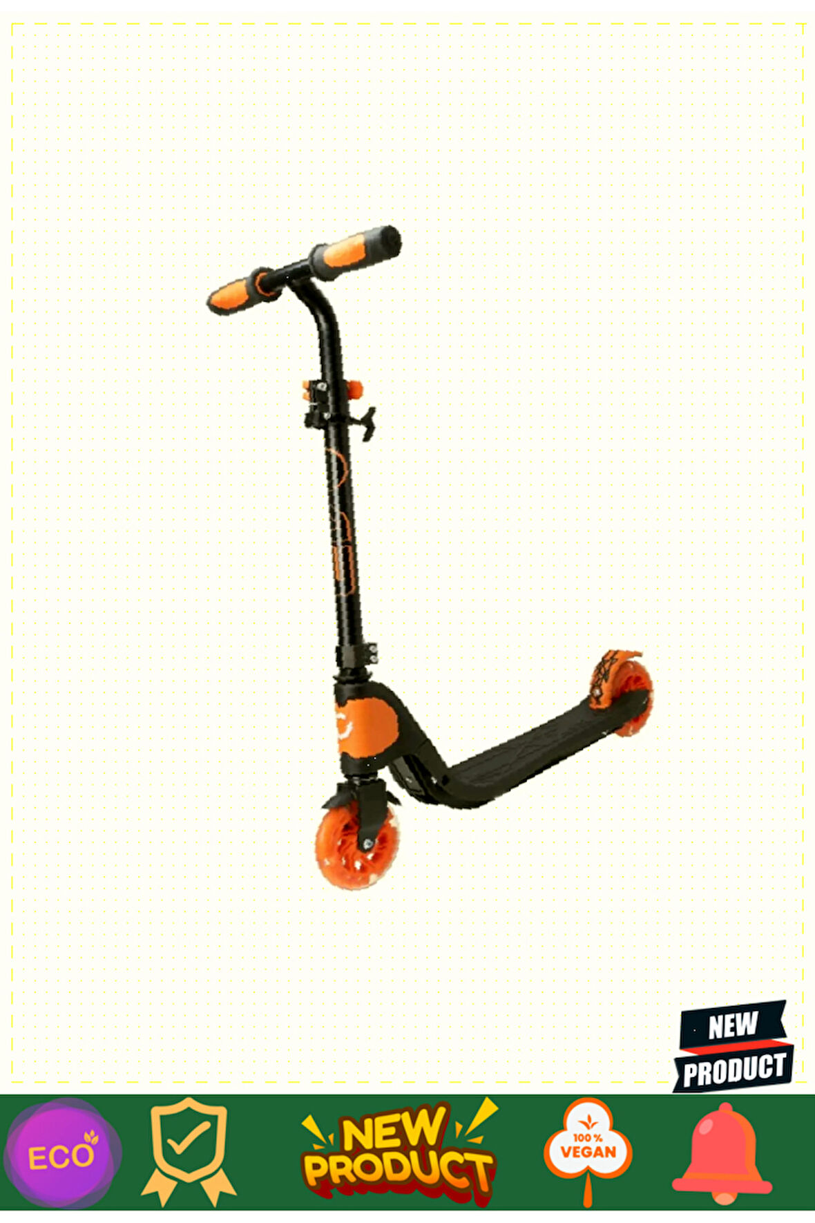 Evo 2 Tekerlekli Hafif Hız Scooter Turuncu Kız Erkek Çocuk Oyuncakları Eğitici Oyuncaklar