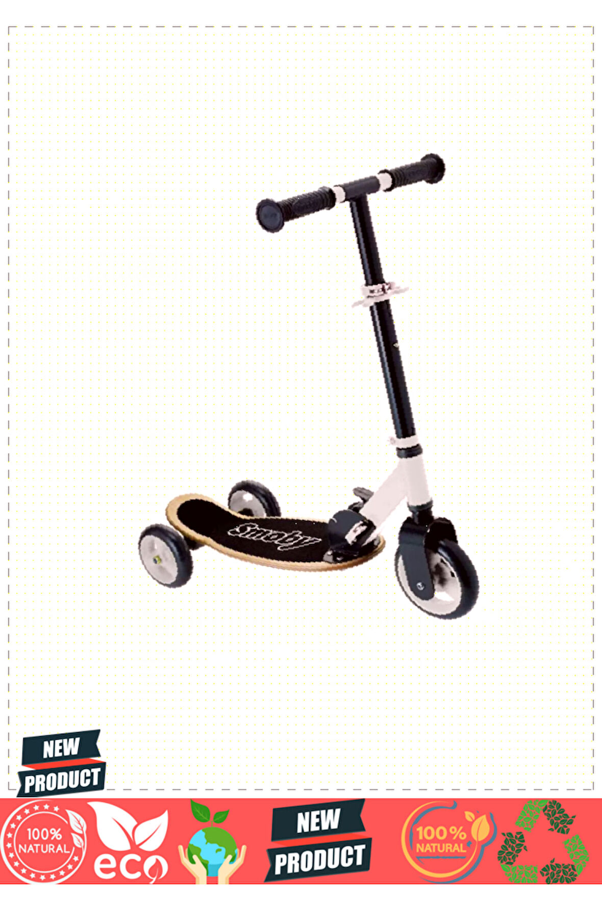 Smoby Ahşap 3w Katlanabilir Scooter 7600750908 Kız Erkek Çocuk Oyuncakları Eğitici Oyuncaklar