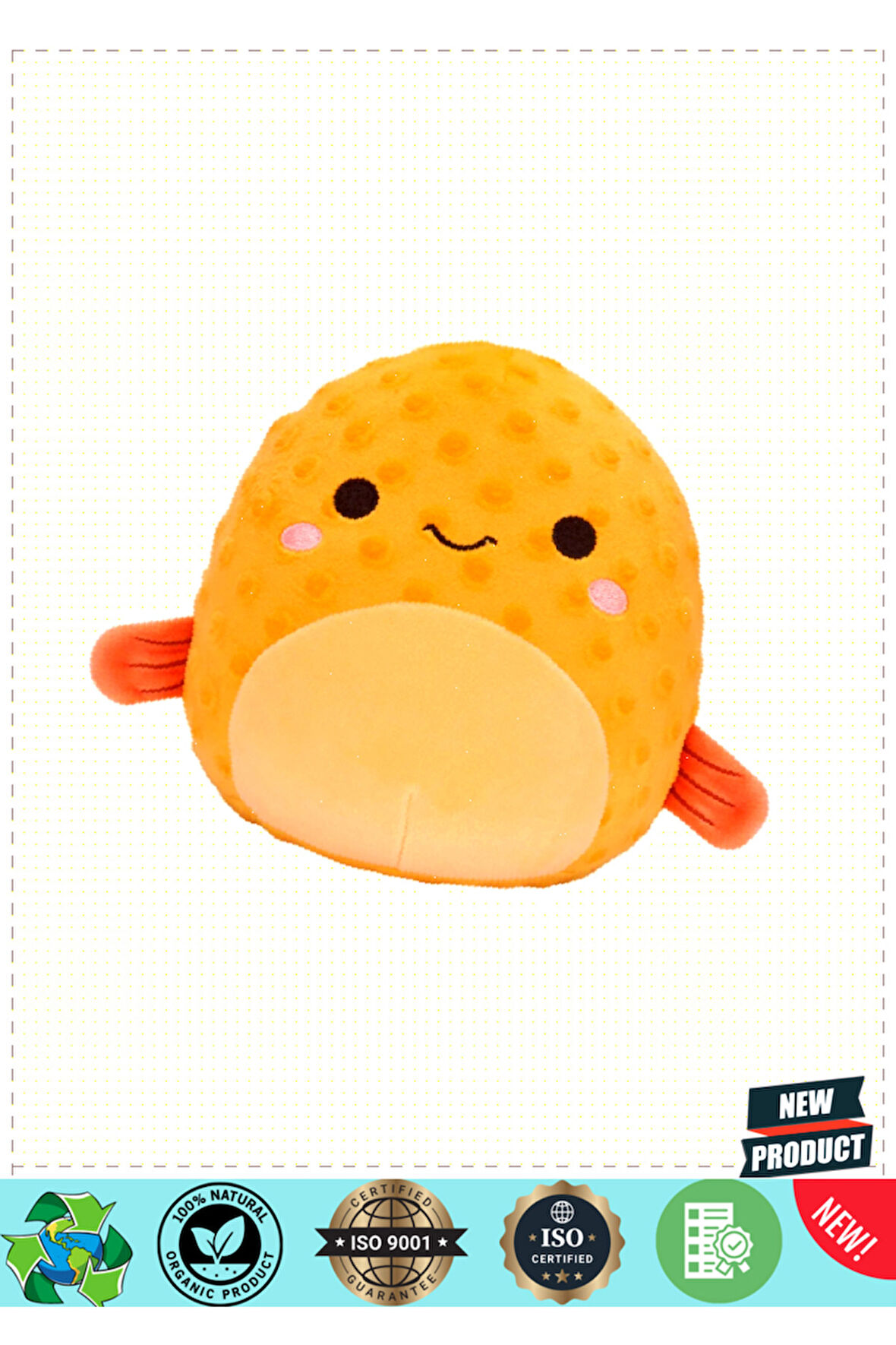Squishmallowwww Kirpi Balığı Safa 20cm Kız Erkek Çocuk Oyuncakları Eğitici Oyuncaklar