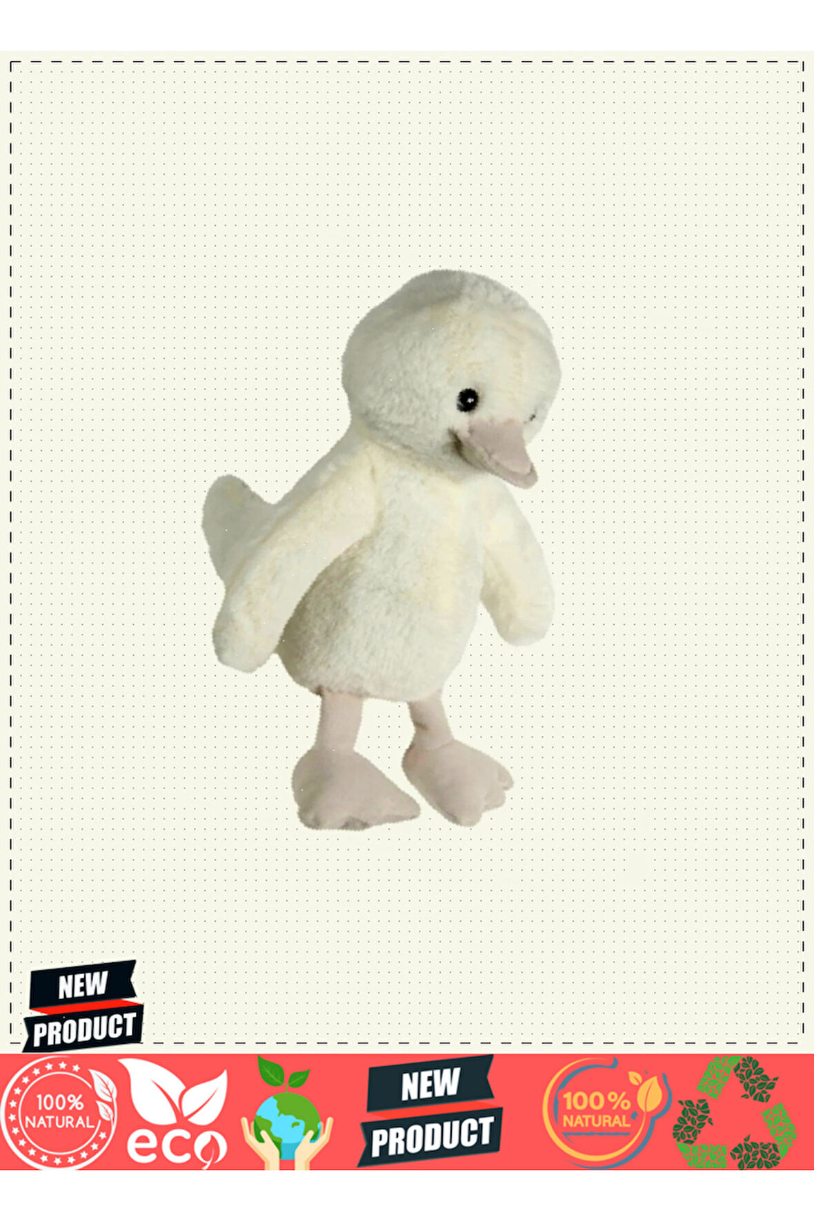 Uyku Arkadaşı Ördek Peluş Krem 34cm Kız Erkek Çocuk Oyuncakları Eğitici Oyuncaklar