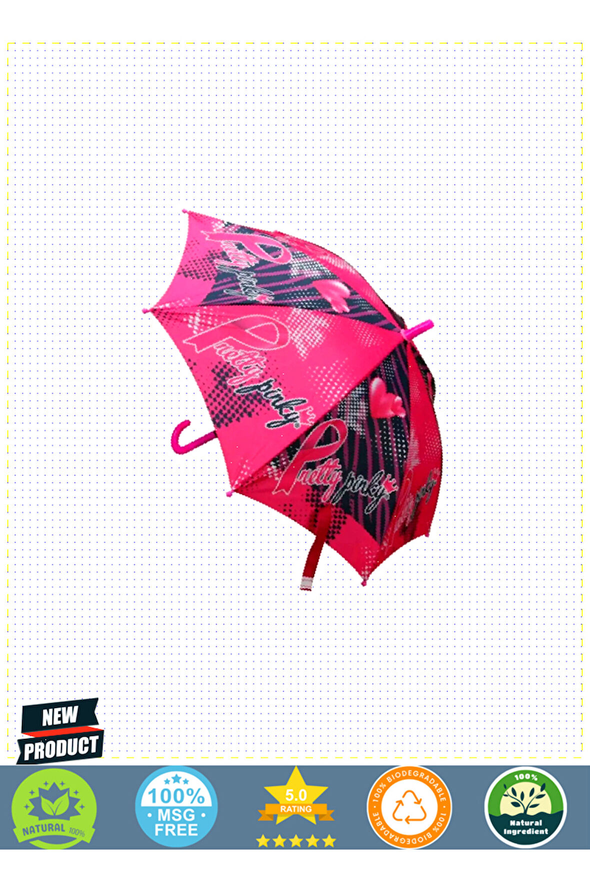 Pretty Pinky Çocuk Şemsiye 45cm Kız Erkek Çocuk Oyuncakları Eğitici Oyuncaklar