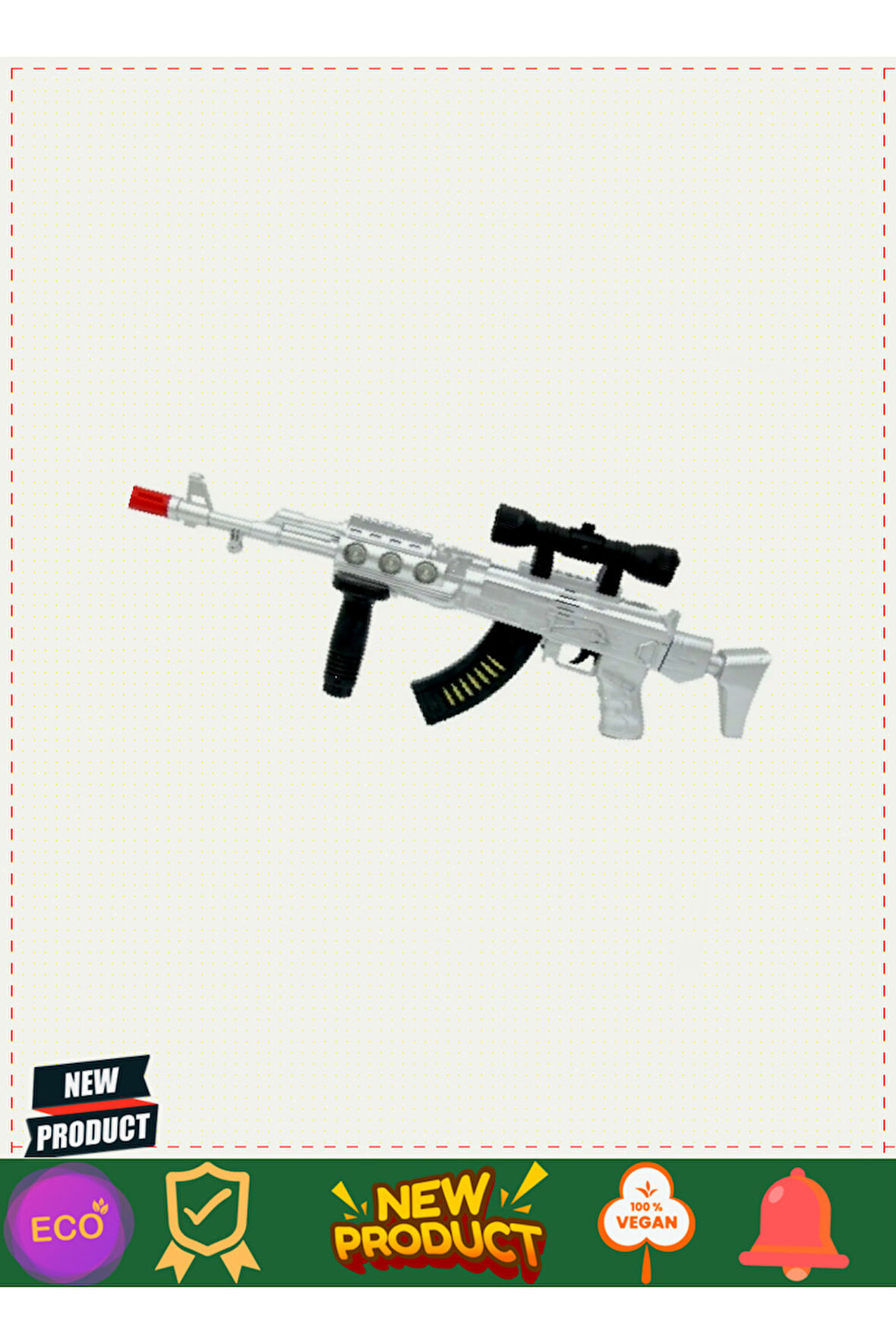 AK-47 Gun Electric Işıklı Sesli Tüfek 1 Adet Kız Erkek Çocuk Oyuncakları Eğitici Oyuncaklar