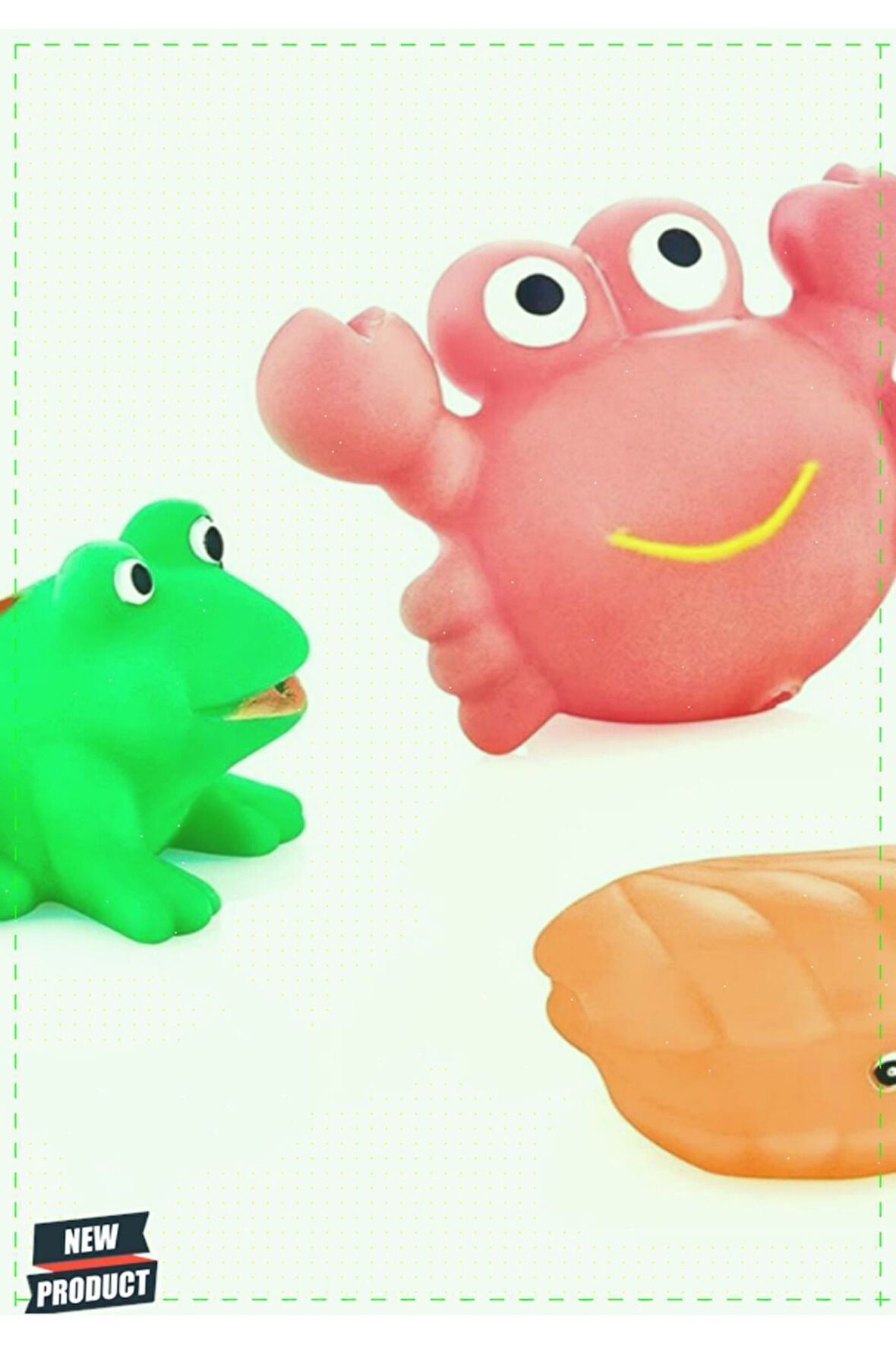 3'lü Deniz Hayvanları Vinil Banyo Oyuncakları Kız Erkek Cocuk Egitici Montessori Oyuncaklar