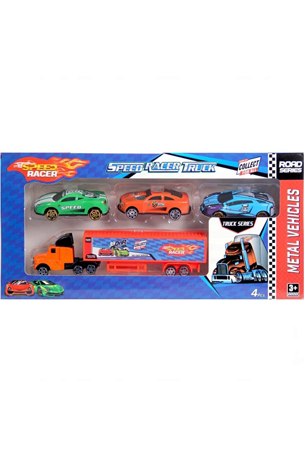 Speed Racer Road Series Truck Metal Model Araba Seti toy-40 Kız Erkek Çocuk Oyuncakları Eğiti