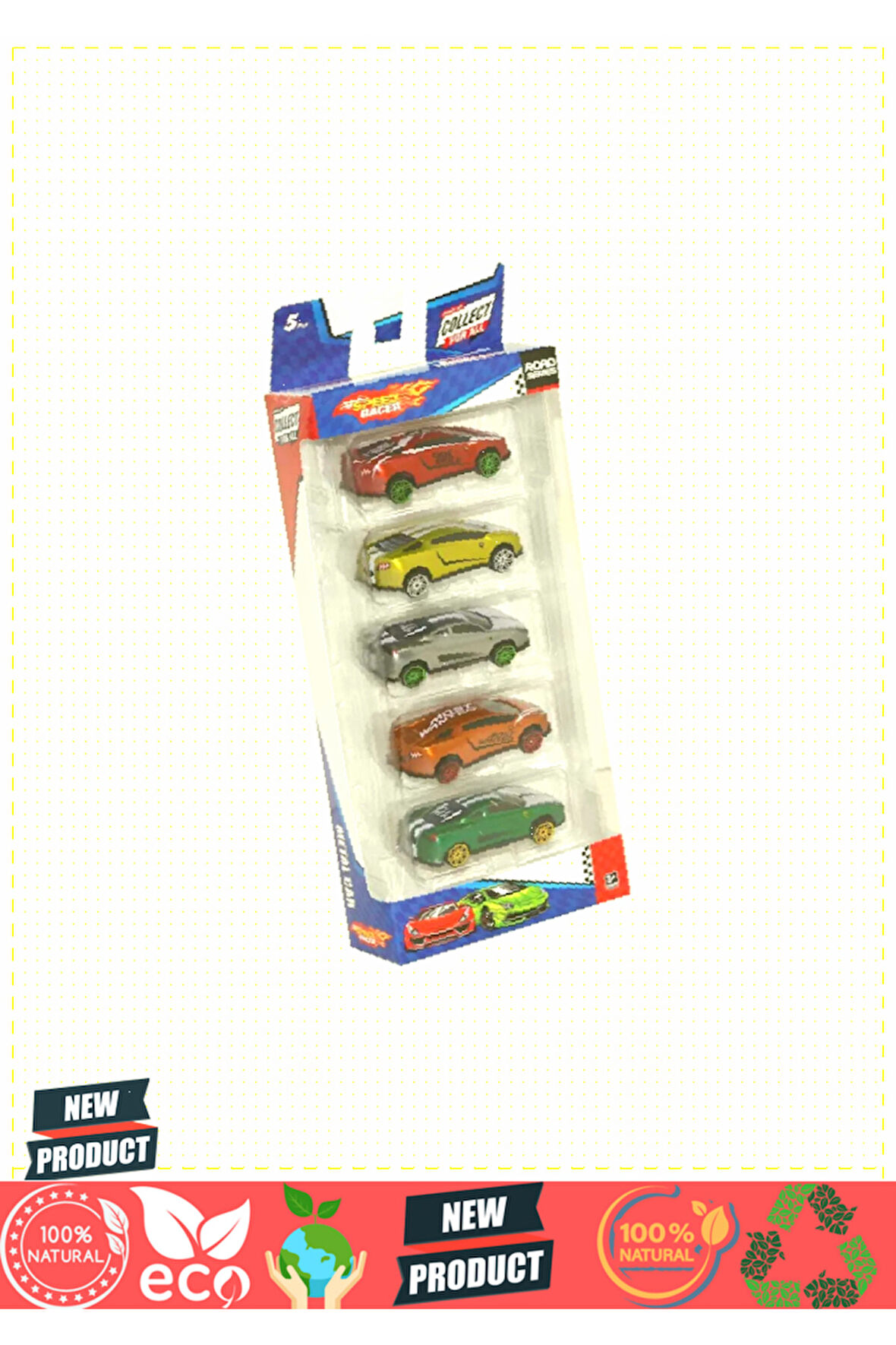 Speed Racer Road Series Metal Model Araba Seti 5'li Kız Erkek Çocuk Oyuncakları Eğitici Oyunc