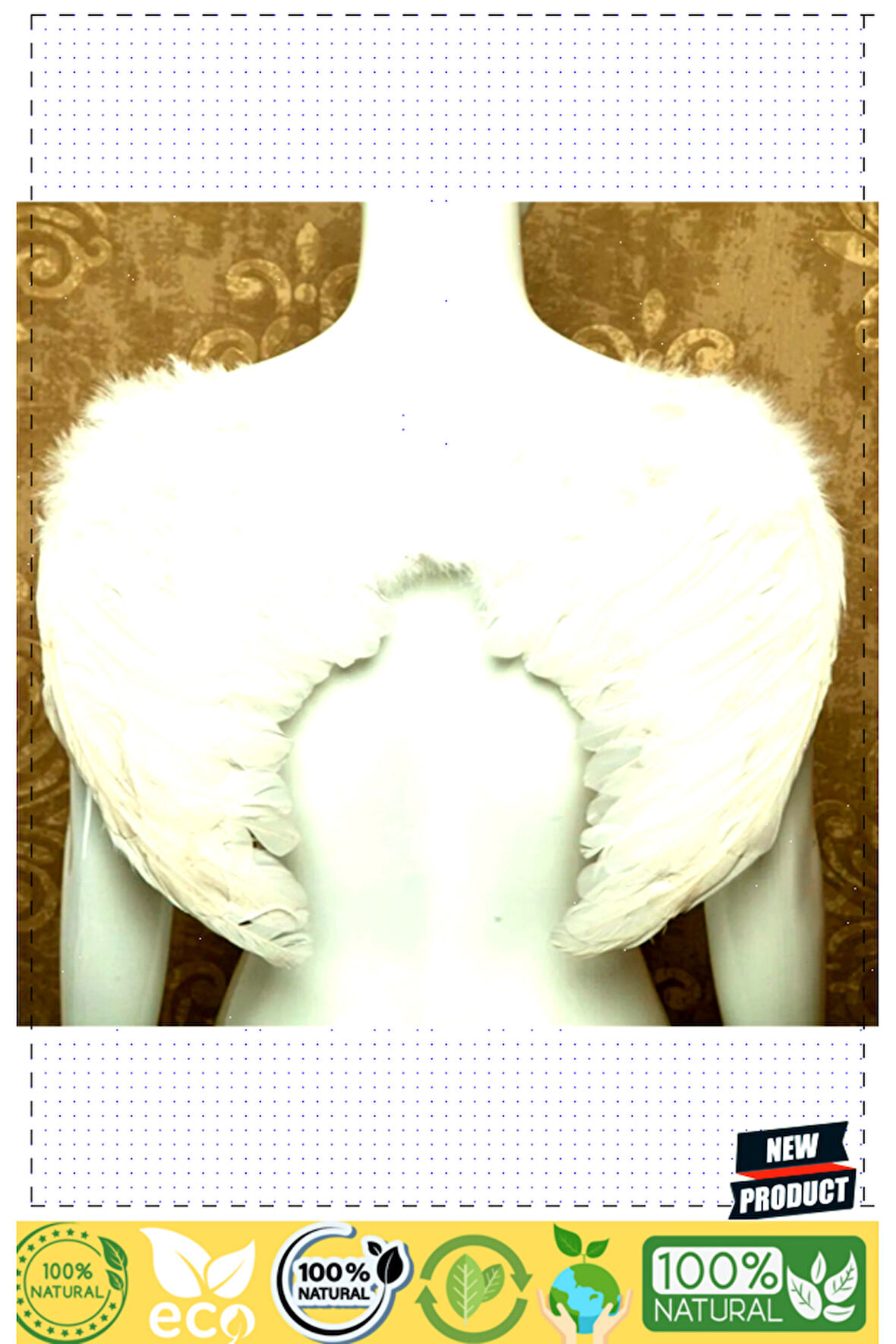 Beyaz Renkli Bebek Boy Melek Kanadı 25x45cm Kız Erkek Çocuk Oyuncakları Eğitici Oyuncaklar