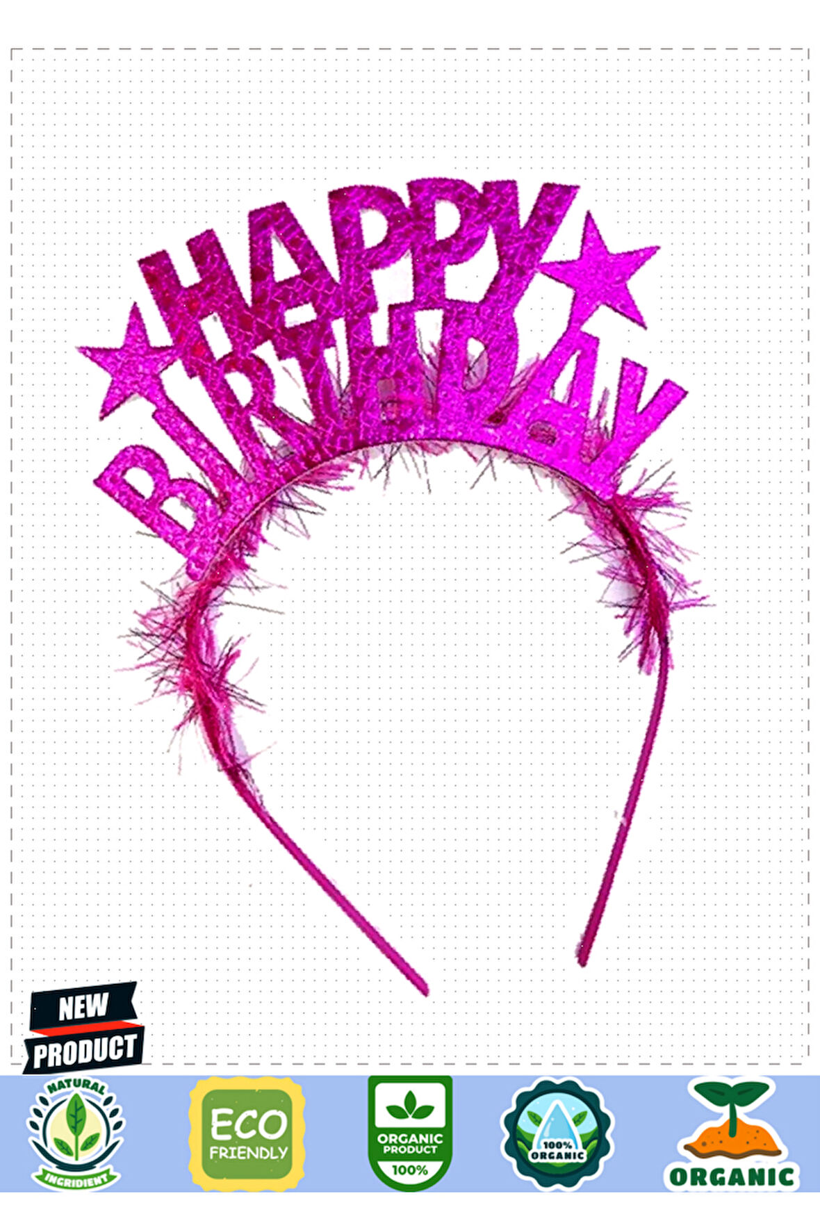 Fuşya Renk Happy Birthday Yazılı Eva Doğum Günü Parti Tacı 1 Gram Kız Erkek Çocuk Oyuncakları Eğitic