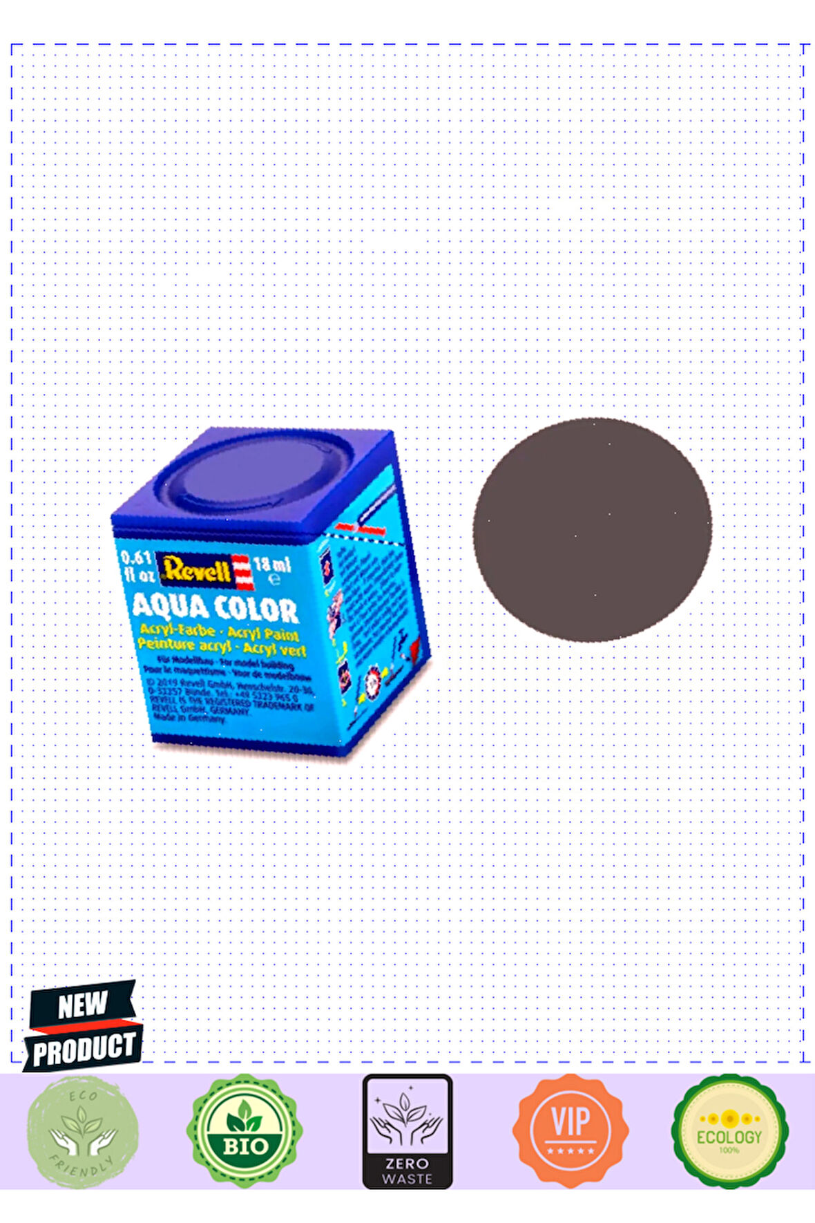 Revell 77-Aqua Color Matt DustGrey-Mat Boya- 18 ml 1 Gram Kız Erkek Çocuk Oyuncakları Eğitici Oyunca
