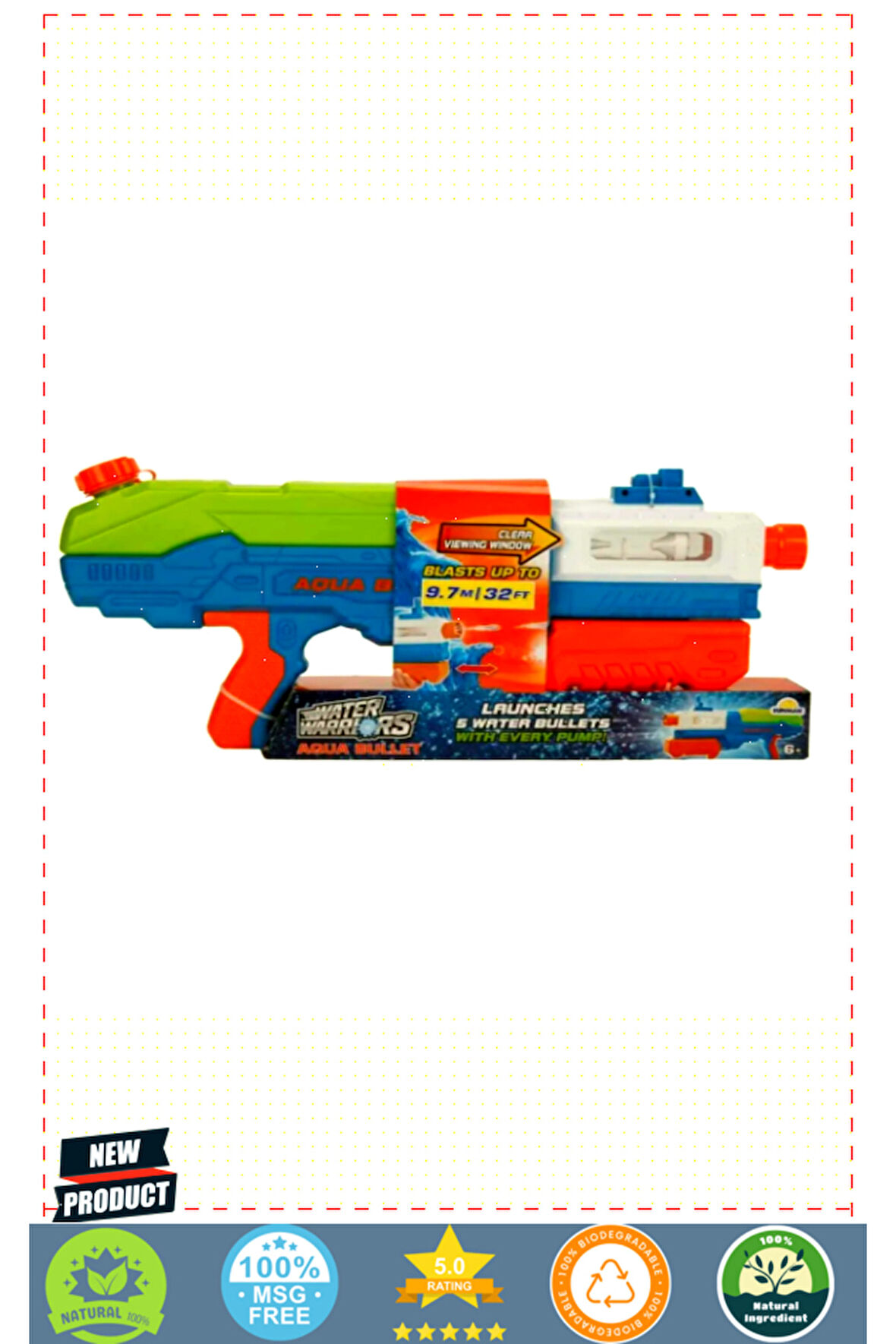 Water Warriors Aqua Bullet Su Tabancası 59cm 5 Litre Kız Erkek Çocuk Oyuncakları Eğitici Oyuncaklar