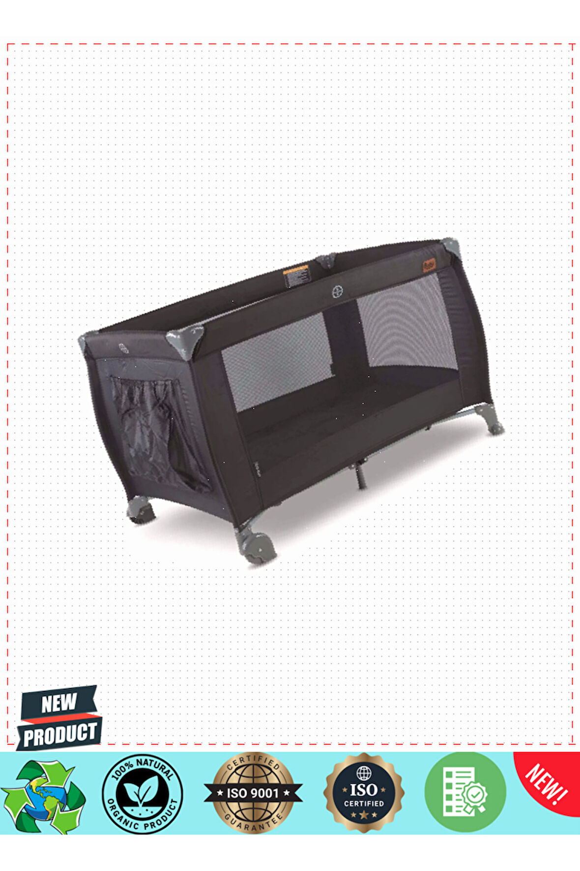 BabyyHopeee Eco Play Oyun Parkı Siyah 70x110Cm 1 Gram Kız Erkek Çocuk Oyuncakları Eğitici Oyuncaklar