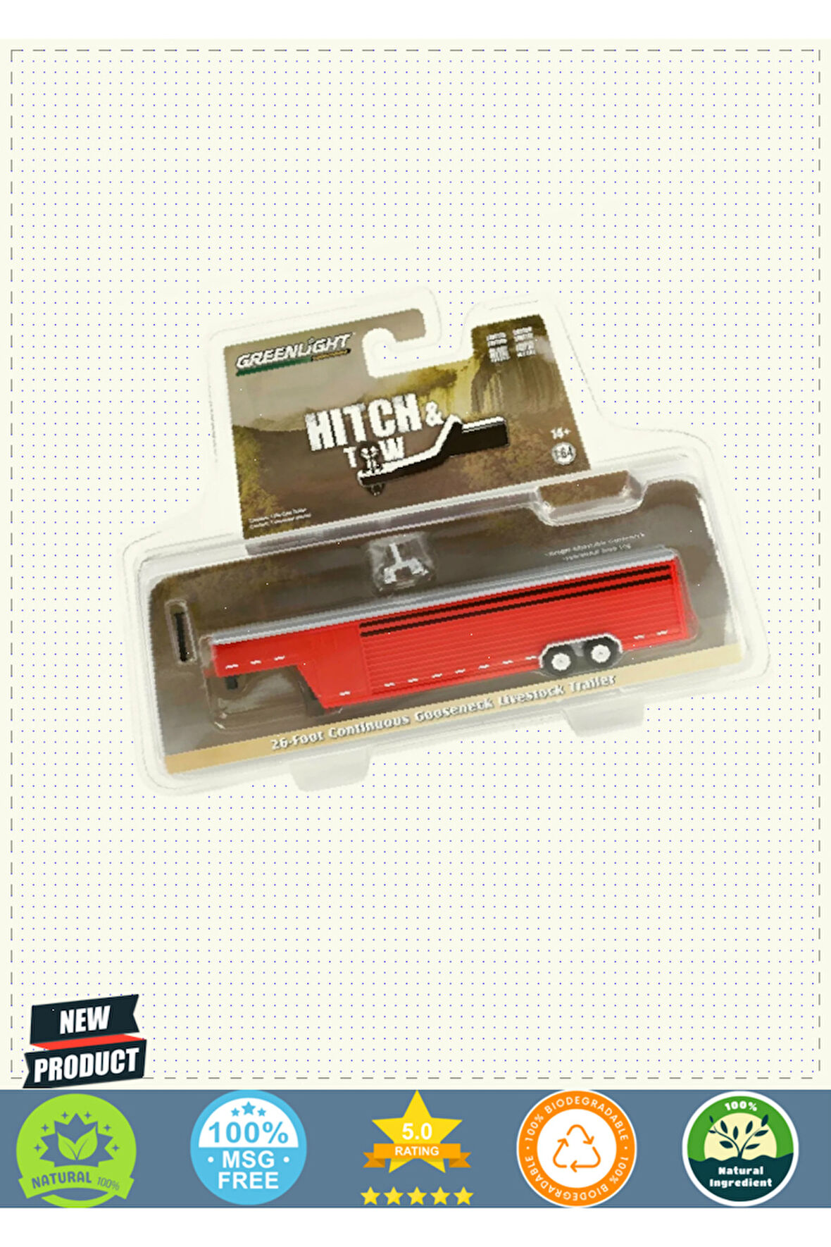 Greenlight 1/64 Continuous Gooseneck Livestock Trailer 1 Gram Kız Erkek Çocuk Oyuncakları Eğitici Oy