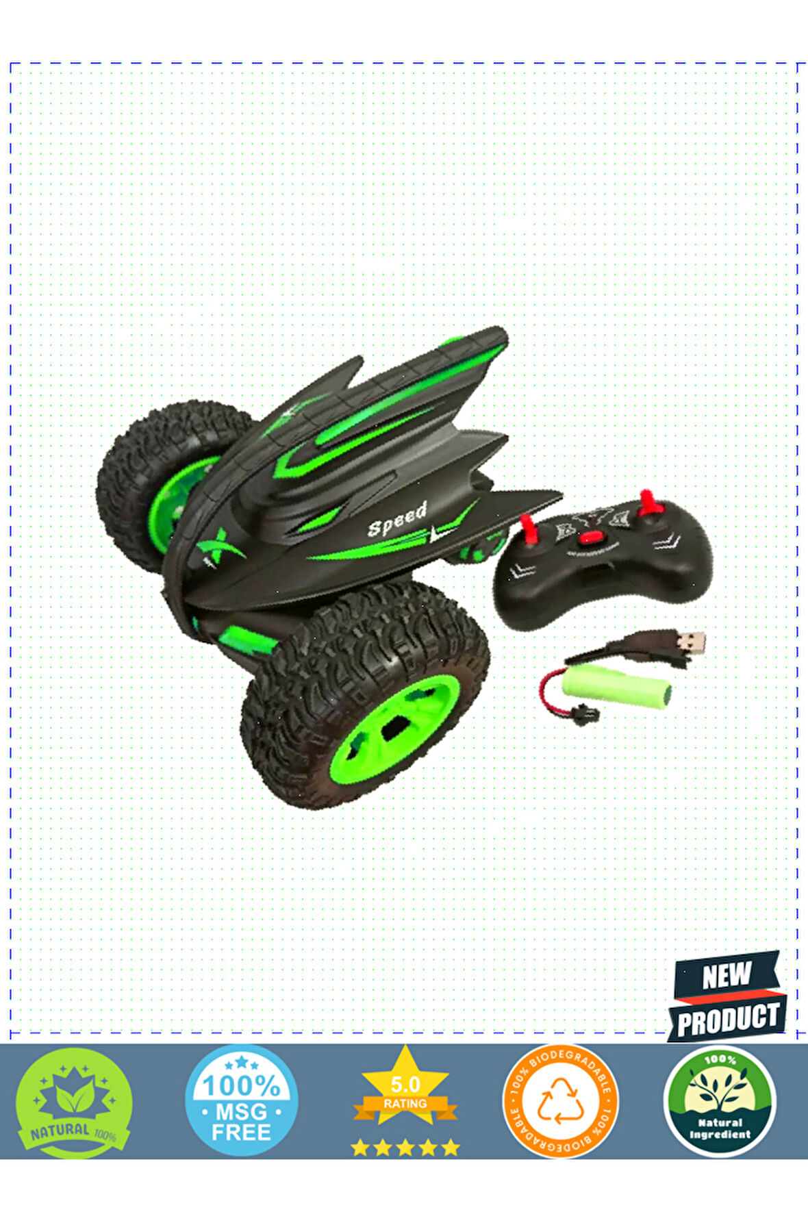 Monsterr Racing Şarjlı Kumandalı Akrobat Araba 1 Gram Kız Erkek Çocuk Oyuncakları Eğitici Oyuncaklar